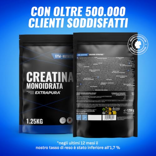 Detalle de Creatina Monoidrata Polvere Extrapura – Gym Nutrition, 1,25 kg (367 porzioni)