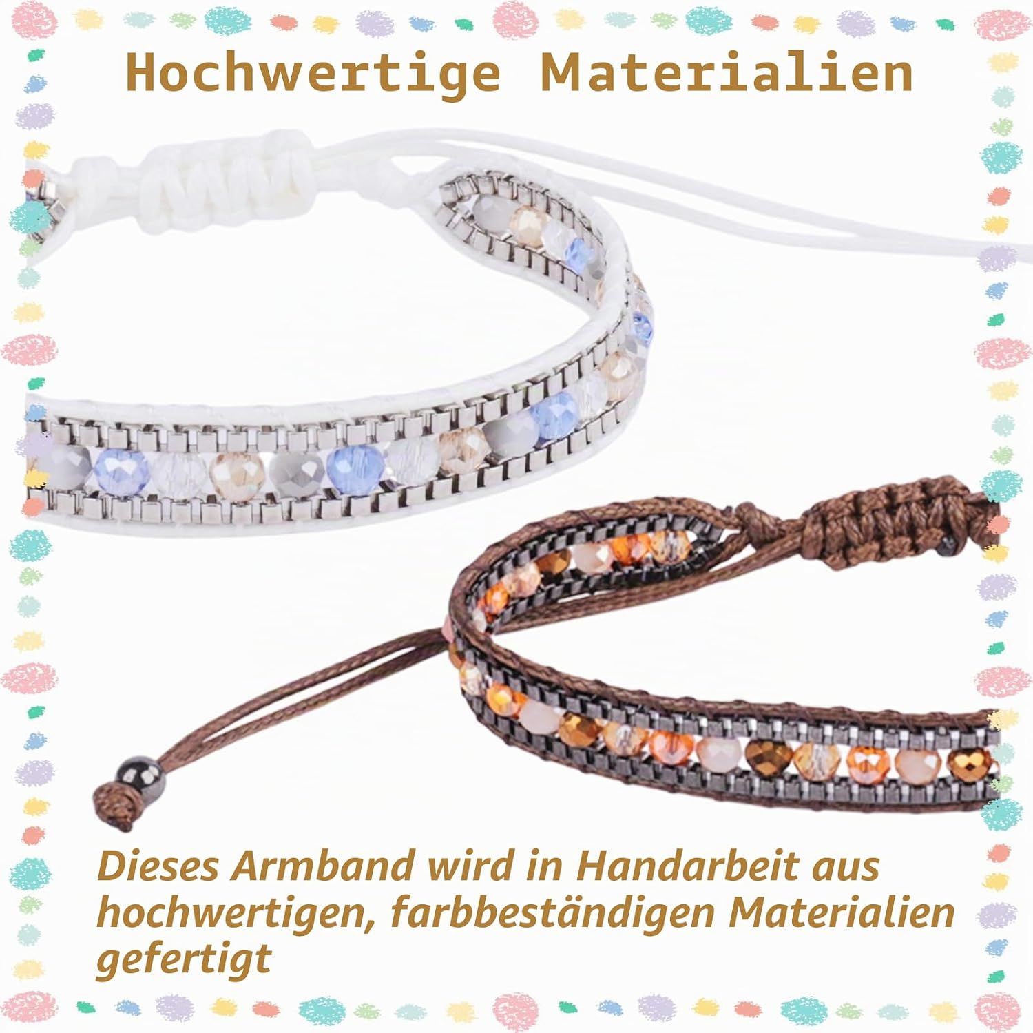 Detalle 2 de FENGJIAHUI Hutbänder – Geflochtenes, verstellbares Freundschaftsarmband im Bohème-Stil, handgefertigt für Damen, Herren und Fußkettchen