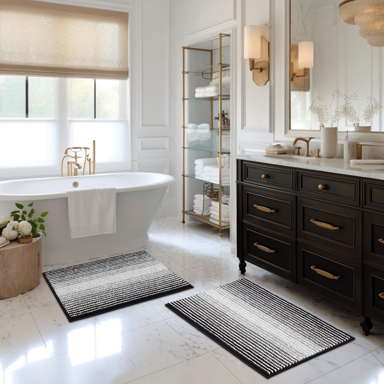 Detalle de BSICPRO Bathroom Rugs 2-Piece Set 20x32 📐