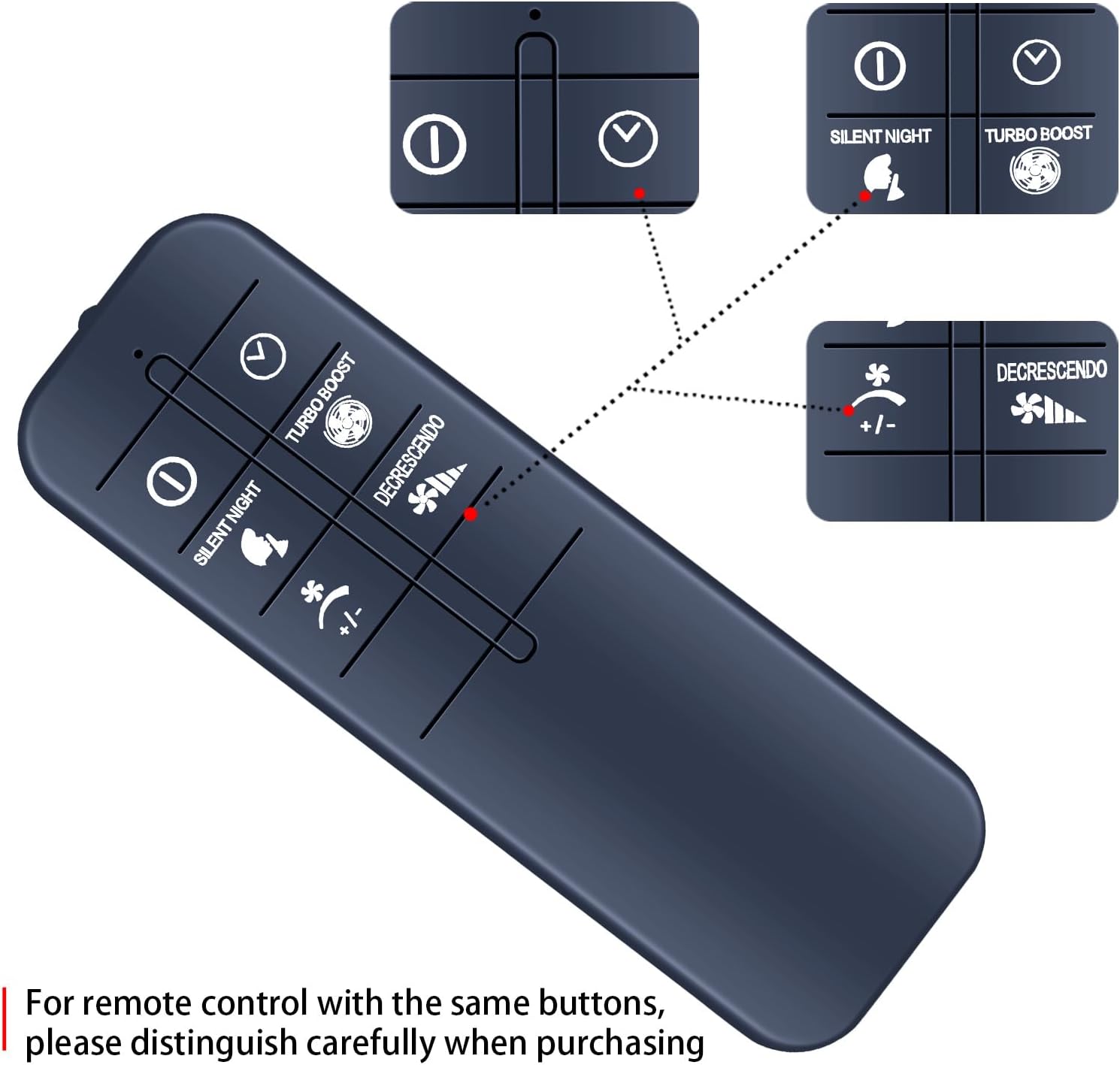 Detalle de TCNOUMT Replacement Remote for Rowenta Fan Turbo Silence Extreme VU5670 Series