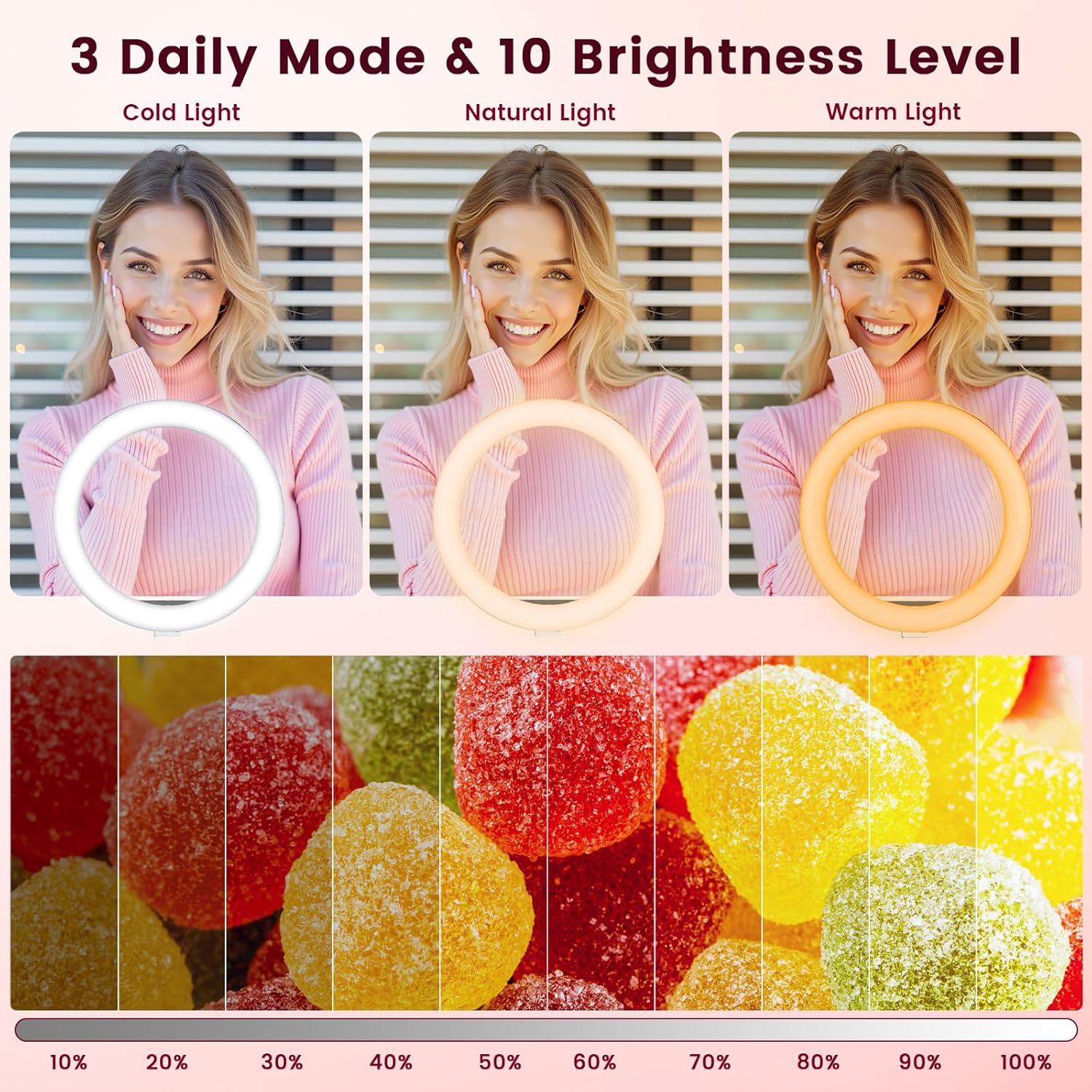 Thumbnail 5 de 10 Zoll Ringlicht 61 Zoll Stativ für Videos