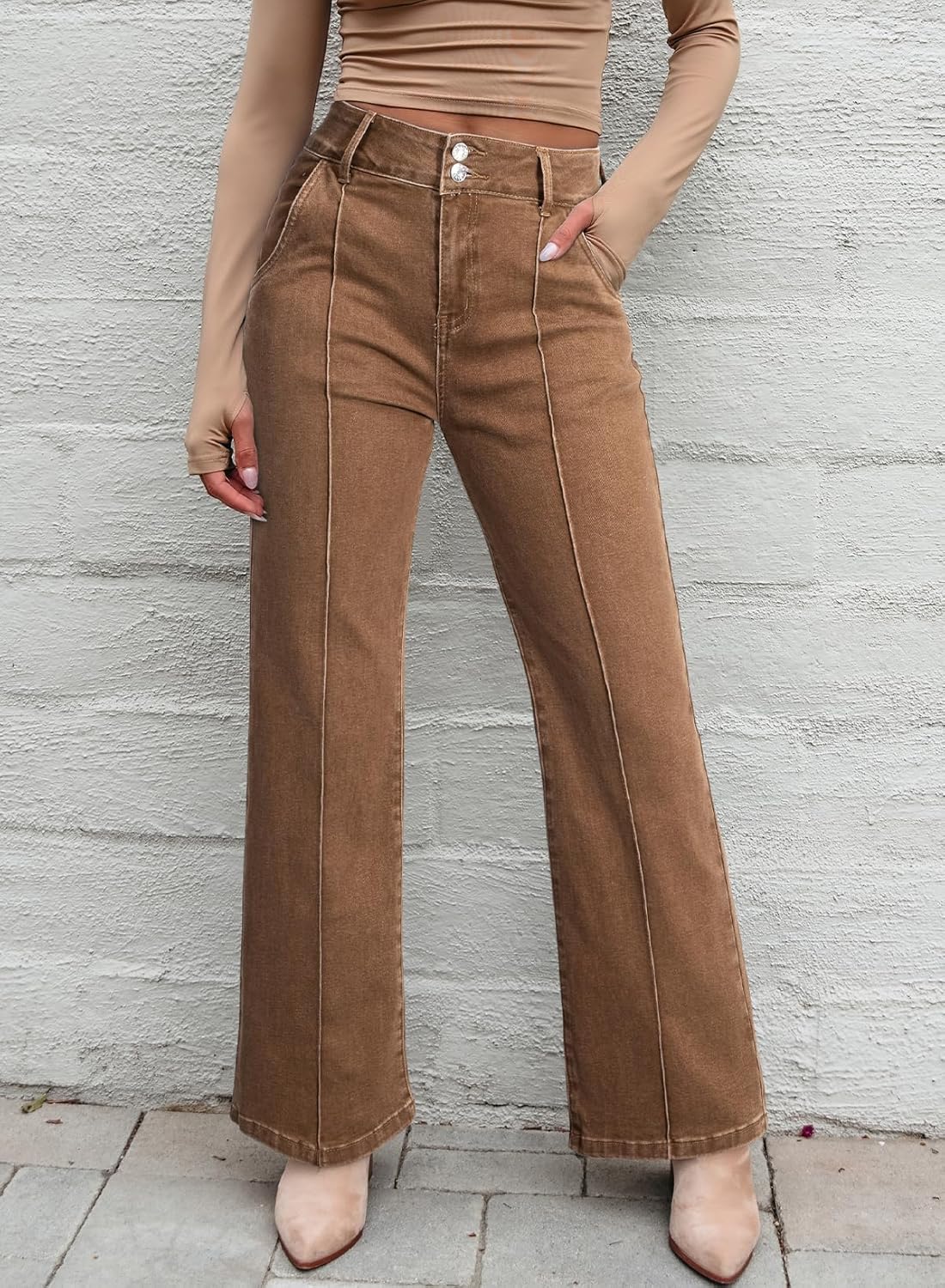 Thumbnail 2 de Sidefeel Women's Wide Leg Jeans