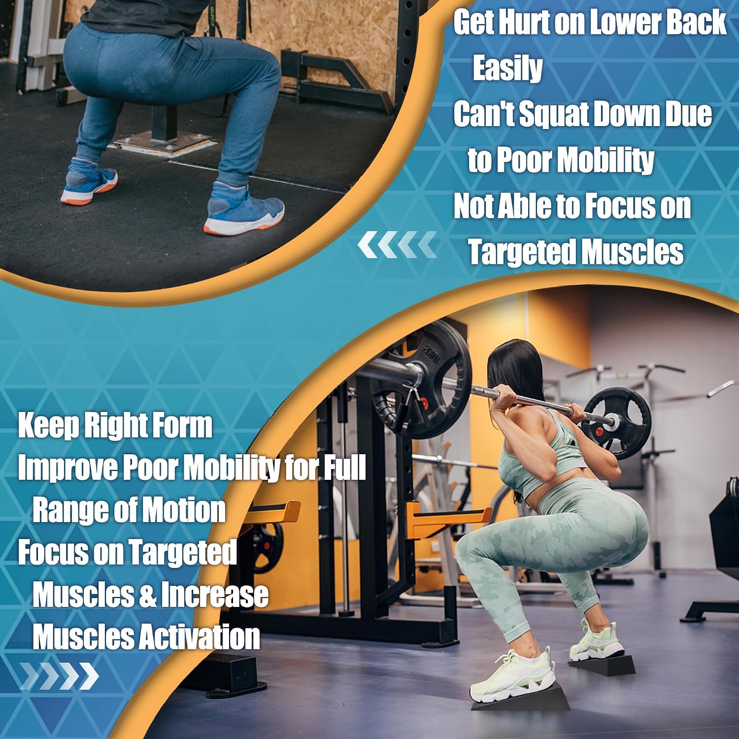 Thumbnail 3 de HarderWill Squat Block-01 Squat Wedges, 2-Piece Textured Heel Elevators