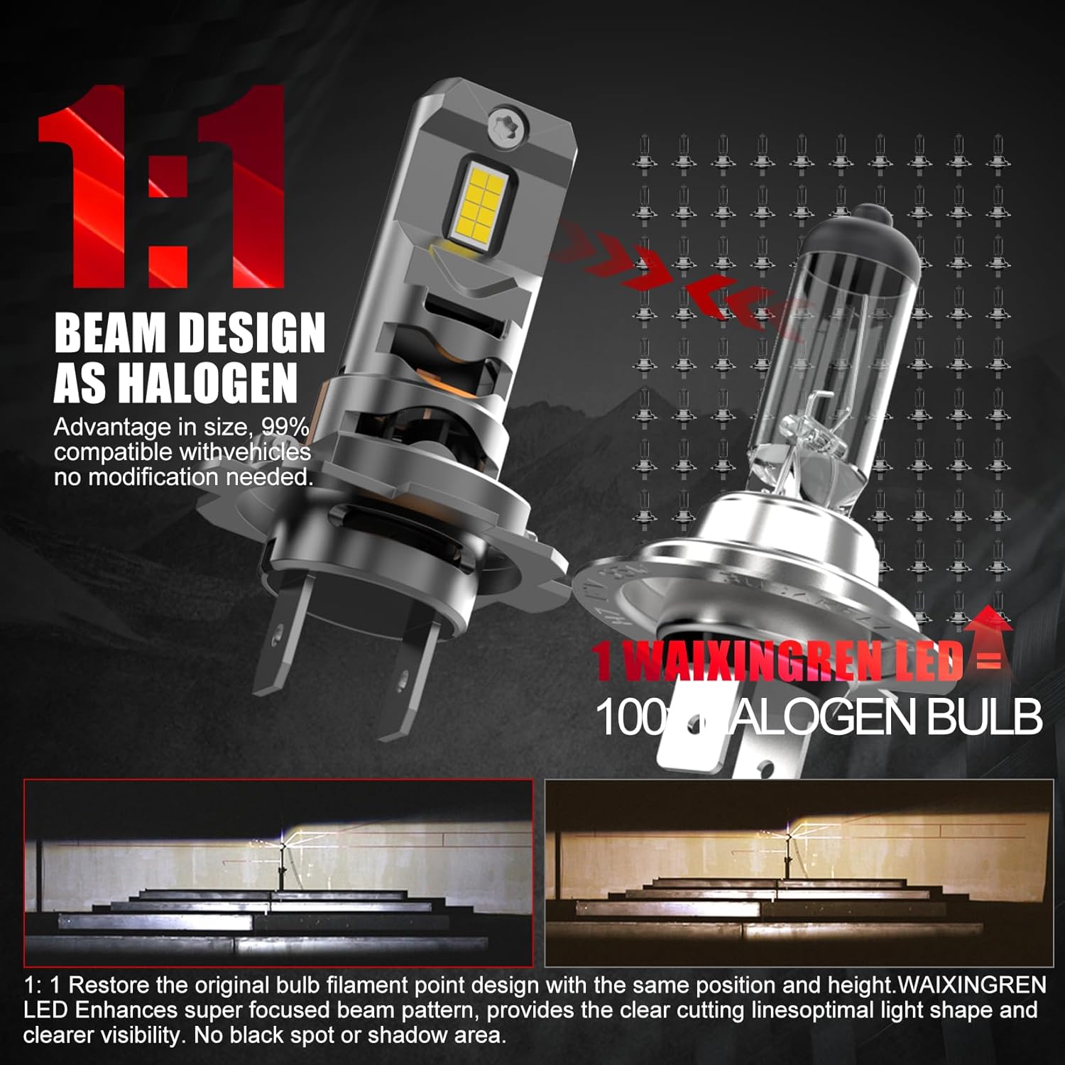 Thumbnail 4 de WAIXINGREN H7 60W 26000LM headlight bulb