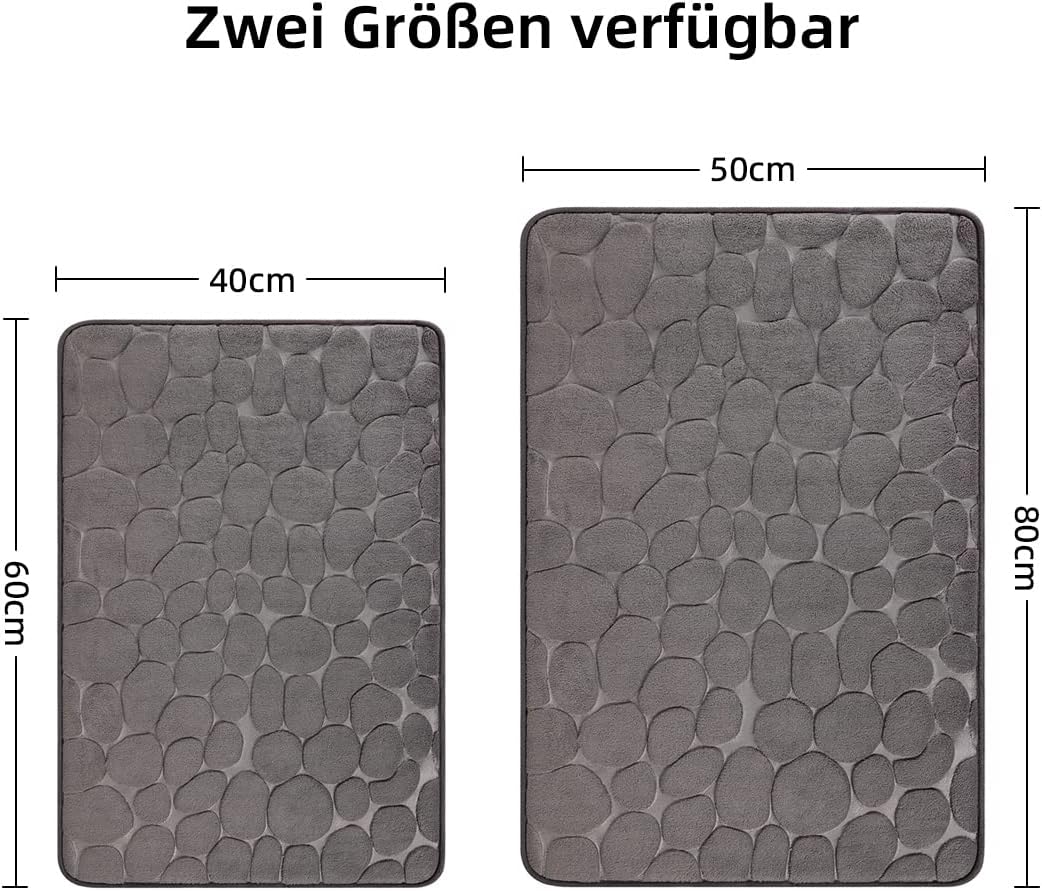 Thumbnail 1 de Chakme tapis de bain en mousse à mémoire de forme gris foncé 50 x 80 cm