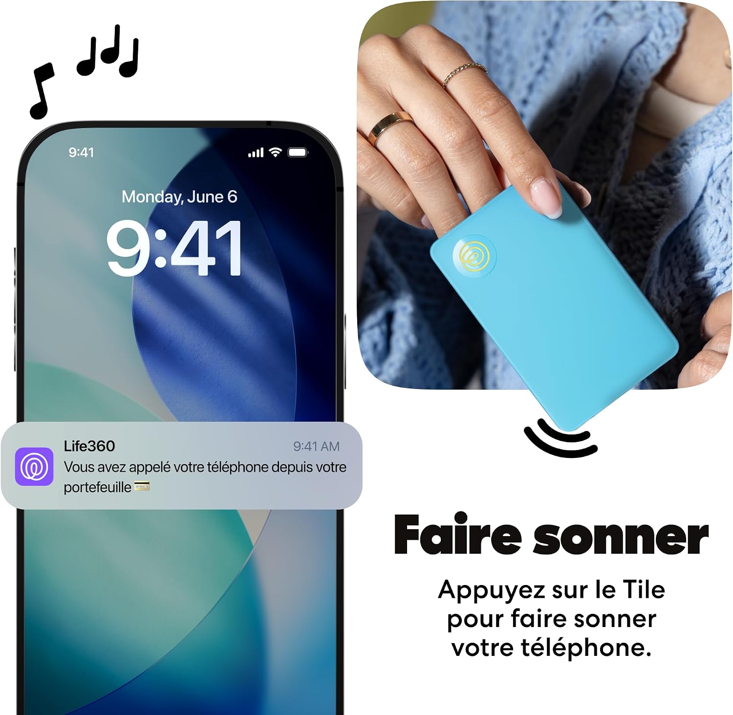Detalle de Life360 Tile Slim Aqua Lemon : Détecteur ultrafin pour portefeuille, bagages et objets personnels