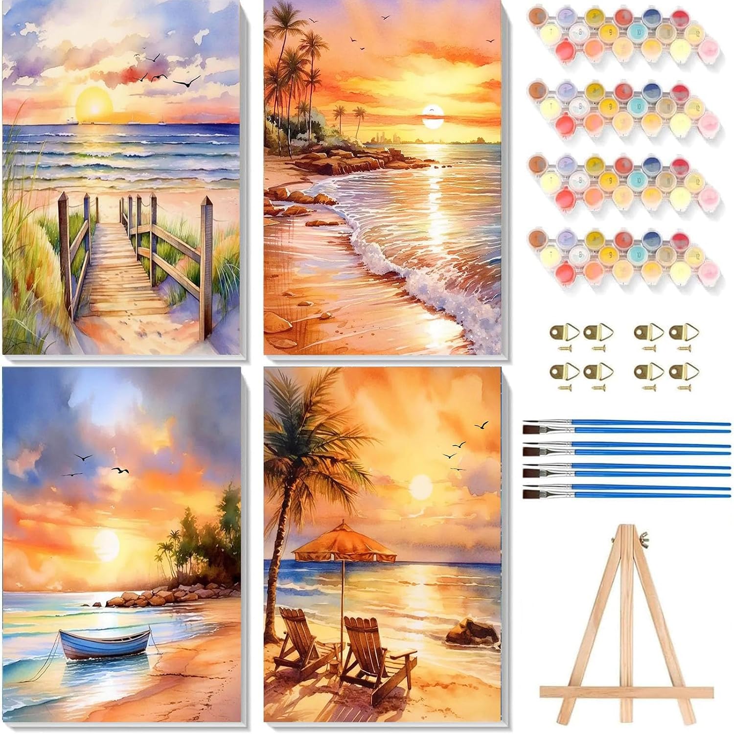 Detalle de Viart 4 Pack Paint by Numbers 8x12 inch