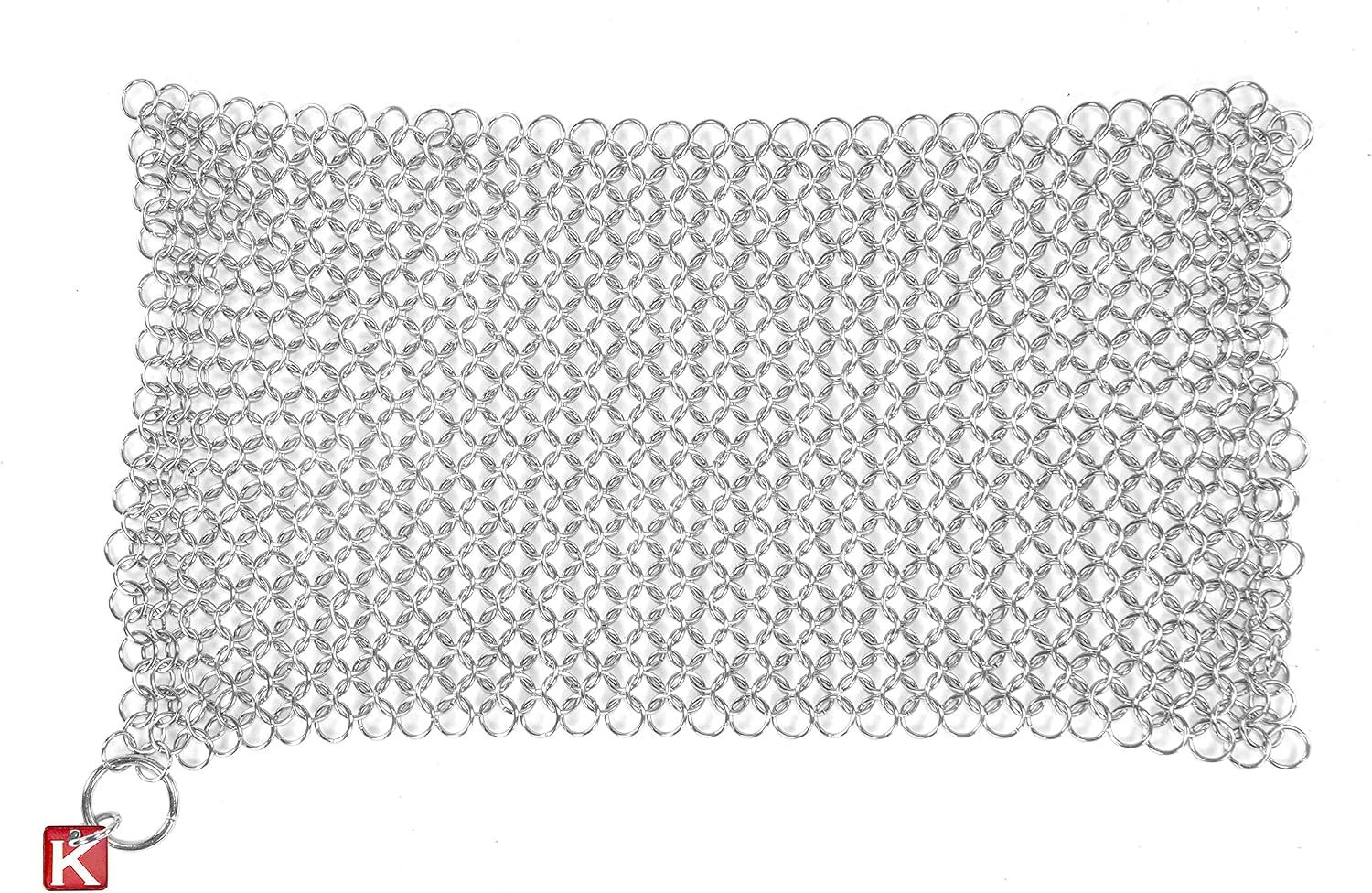 Detalle 2 de CM SCRUBBER 9" x 6" Chainmail Cast Iron Scrubber, 316 Stainless Steel