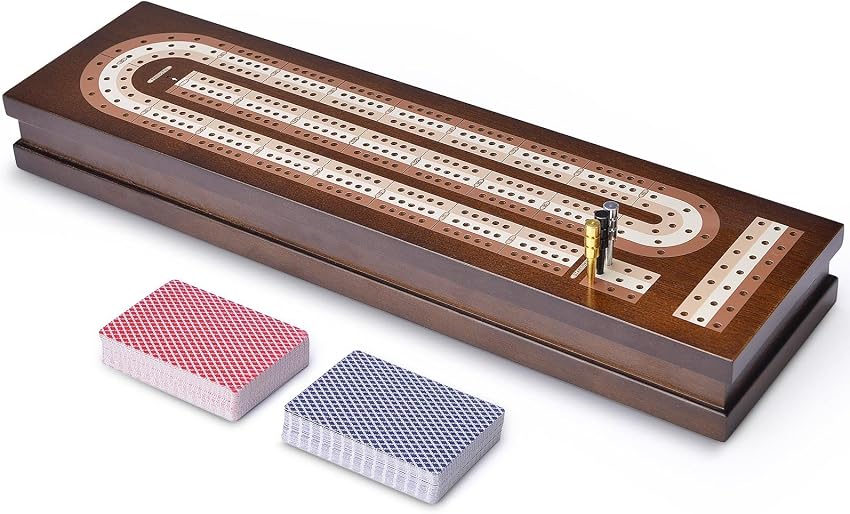 Thumbnail 5 de AMEROUS Wooden Cribbage Board Game with Magnetic Lock 🎲
