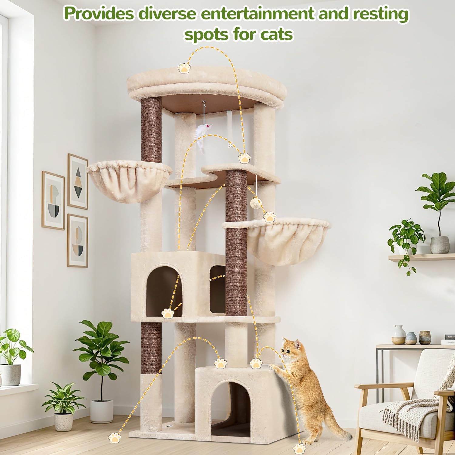 Detalle 1 de Globlazer Cat Tree 64-inch