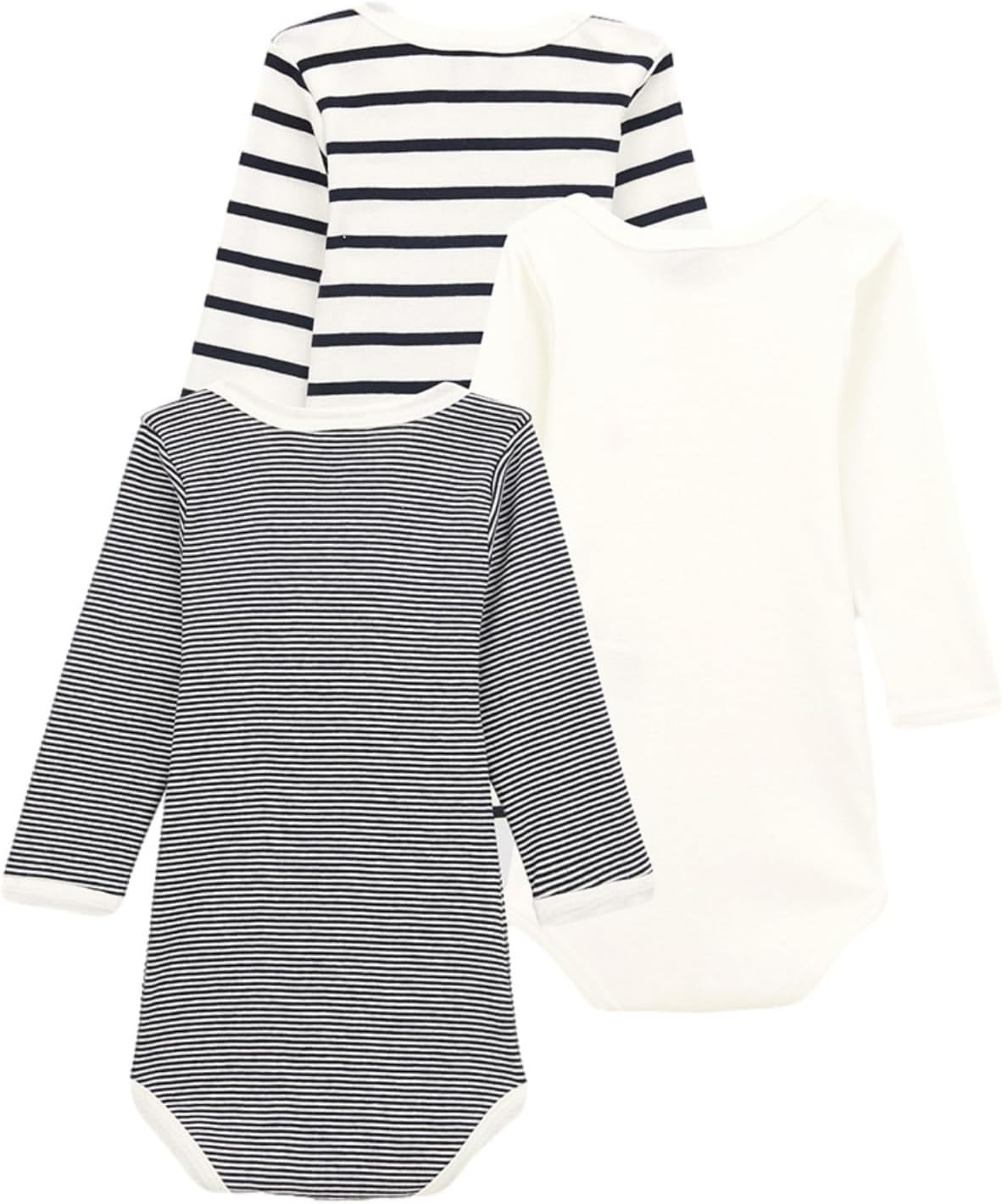 Thumbnail 1 de Petit Bateau A01TB body a righe a maniche lunghe 100% cotone (pacco da 3) unisex 0-24 mesi