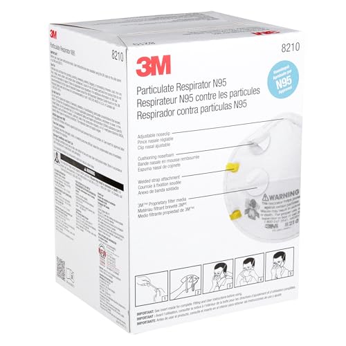 Thumbnail 10 de 3M 8210 N95 Particulate Respirator (Pack of 20) – Lightweight, Two-Strap Cup Design