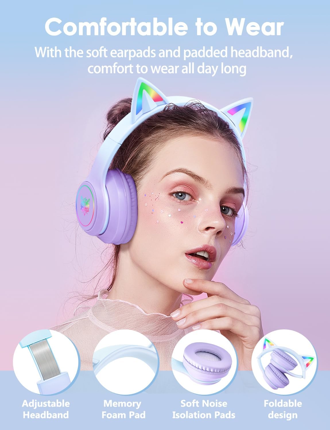 Thumbnail 4 de ONITOON Bluetooth-Kopfhörer 55h Spielzeit