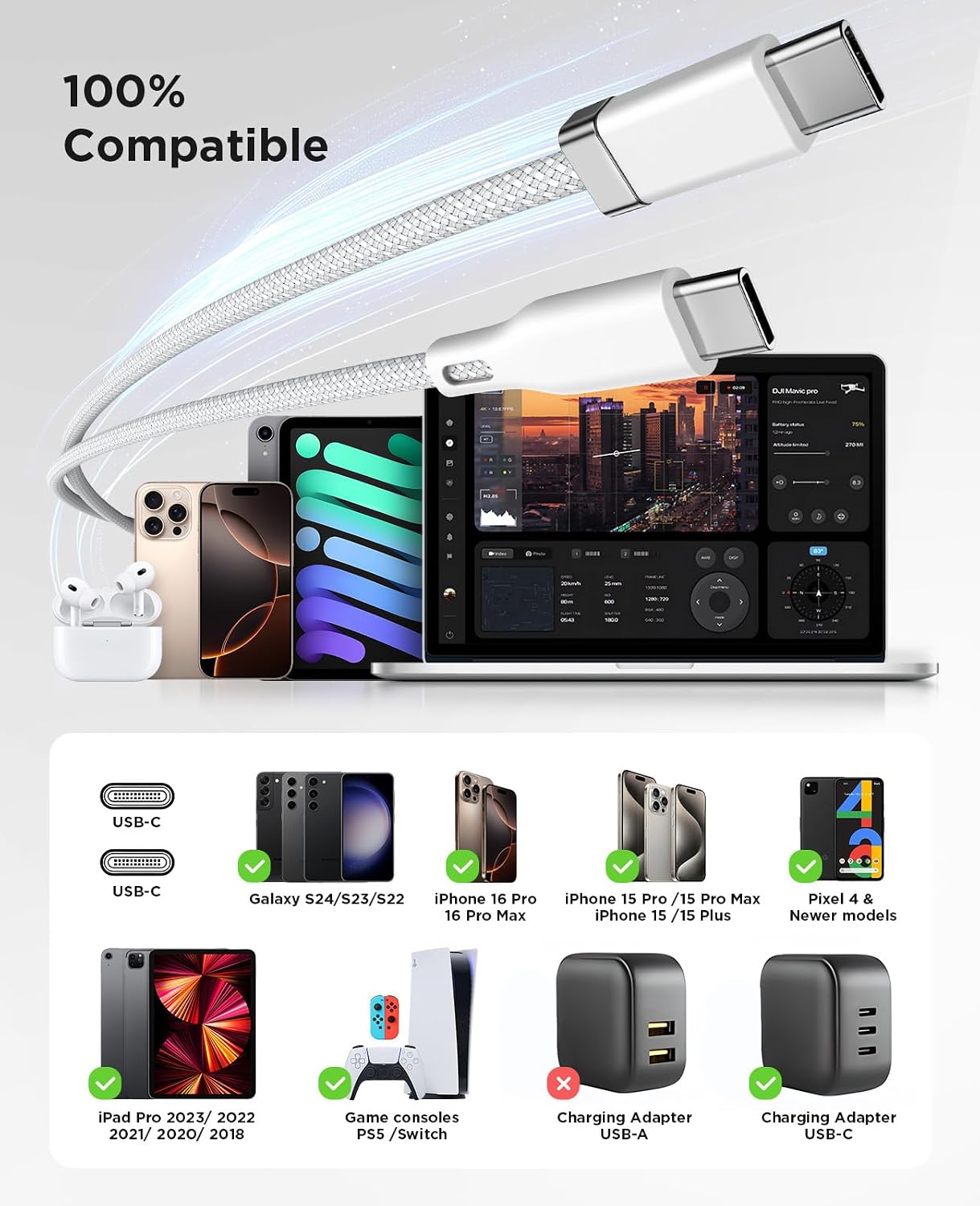 Thumbnail 6 de Magtame Cavo USB-C a USB-C 1,5 m con supporto magnetico: ordine e ricarica veloce per l’ecosistema USB-C