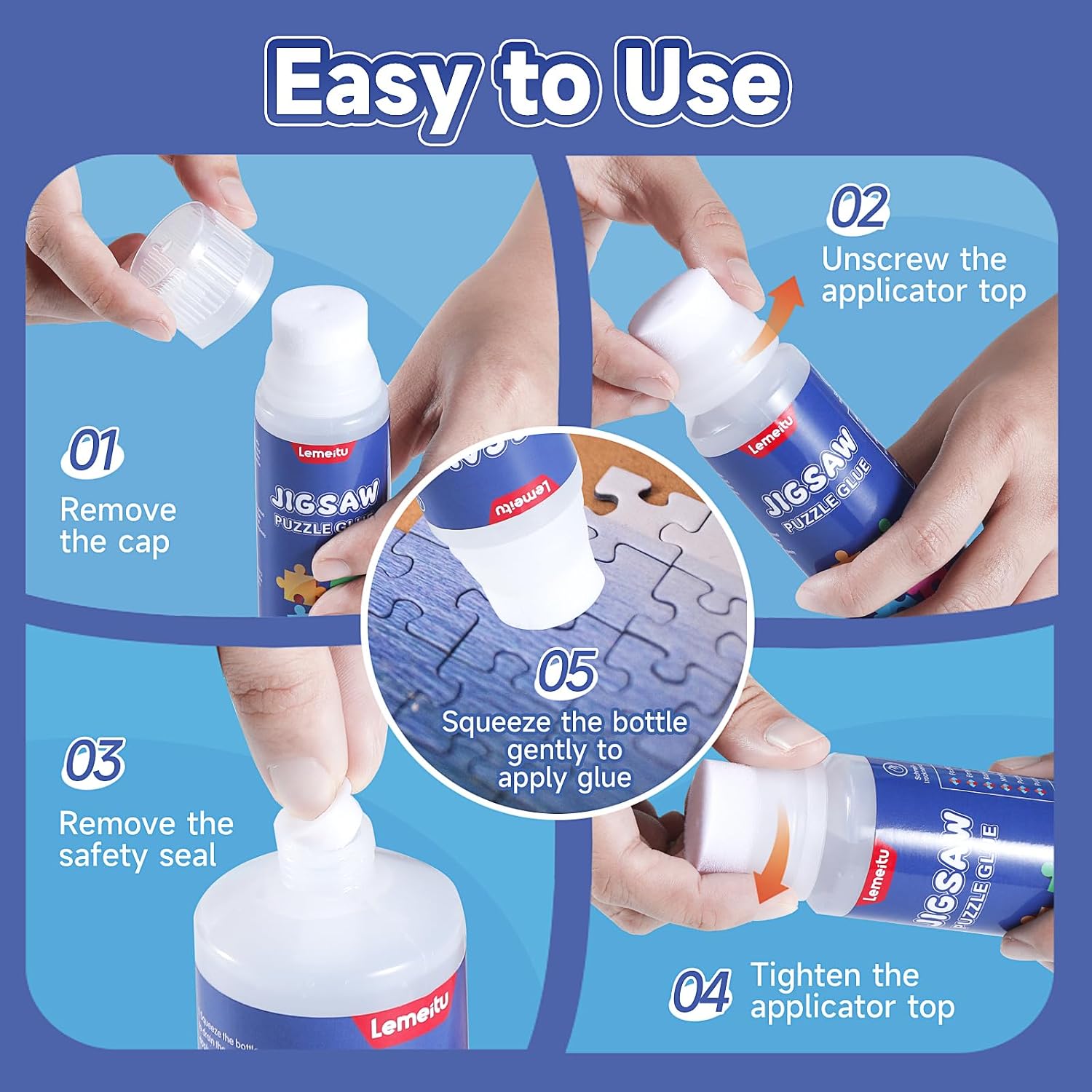 Thumbnail 3 de Lemeitu Puzzlekleber 2er-Pack – 2 × 120 ml, schnell trocknend, glasklar und geruchsfrei