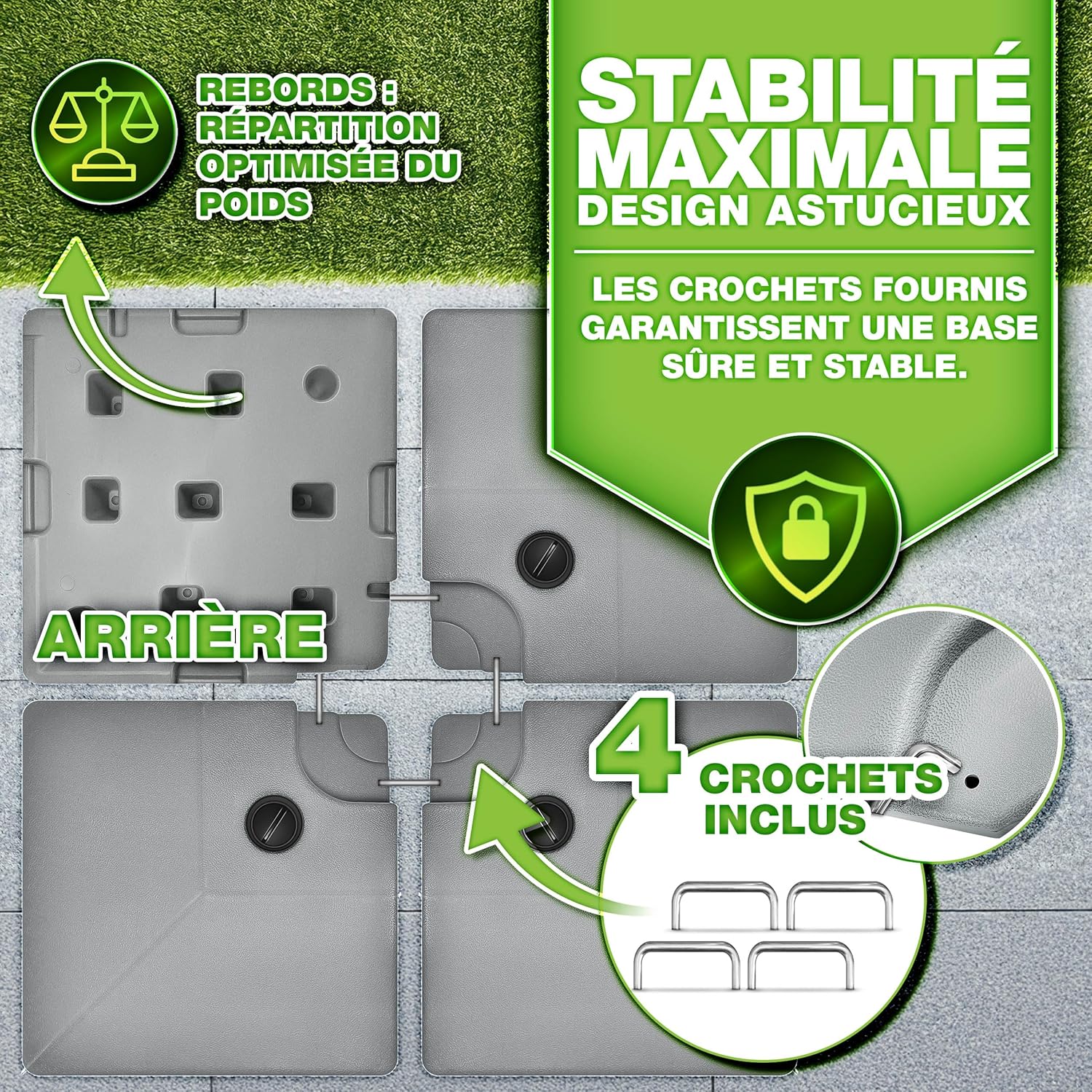 Thumbnail 4 de tillvex Lestage pied 90 litres 120 kg pour parasol