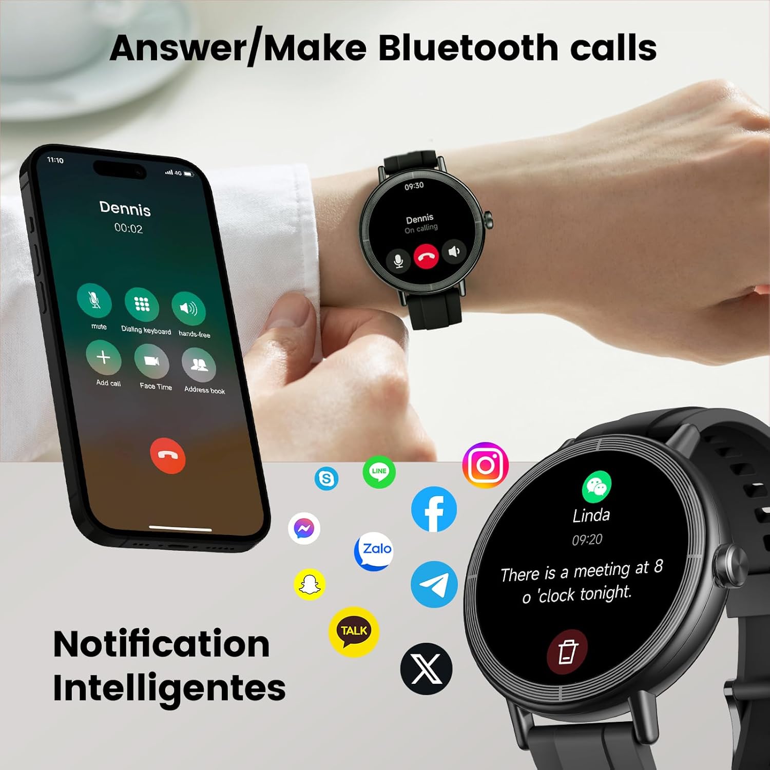 Thumbnail 3 de Smart Watch for Women: DR05 with 1.27" Screen, 110+ Sport Modes and Bluetooth Calling