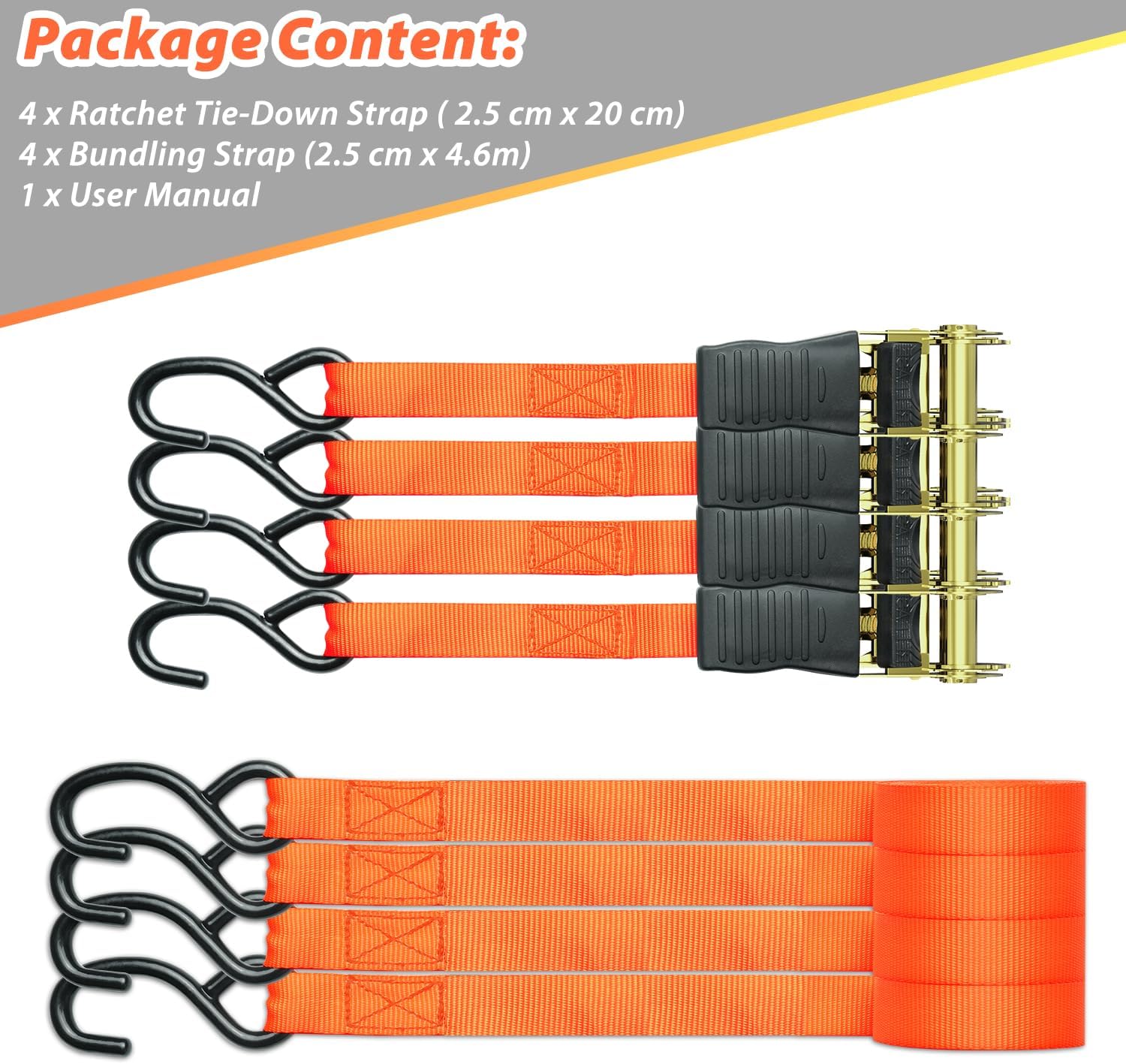 Thumbnail 6 de Ohuhu Ratchet Straps 4 Pack