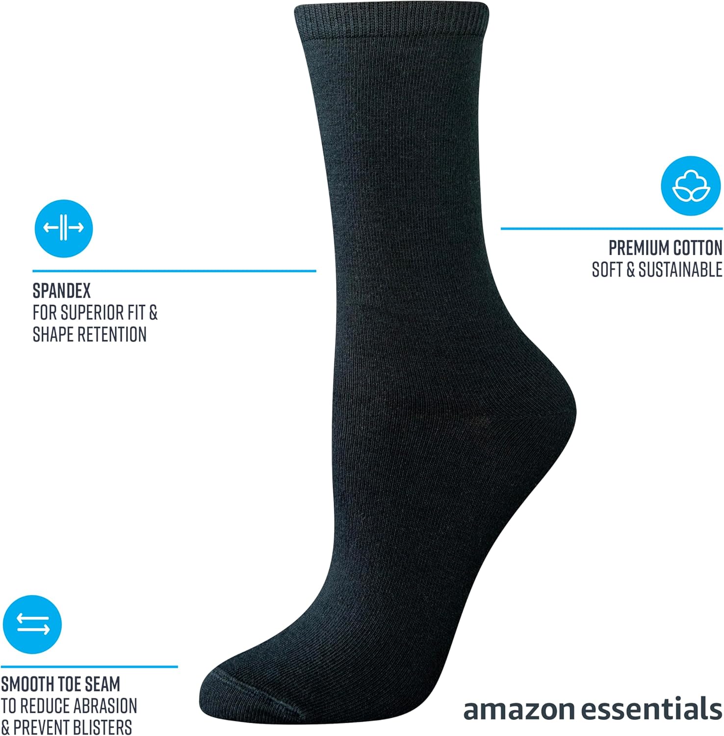 Thumbnail 1 de Amazon Essentials Women’s Crew Socks (Cotton) – 6-pack