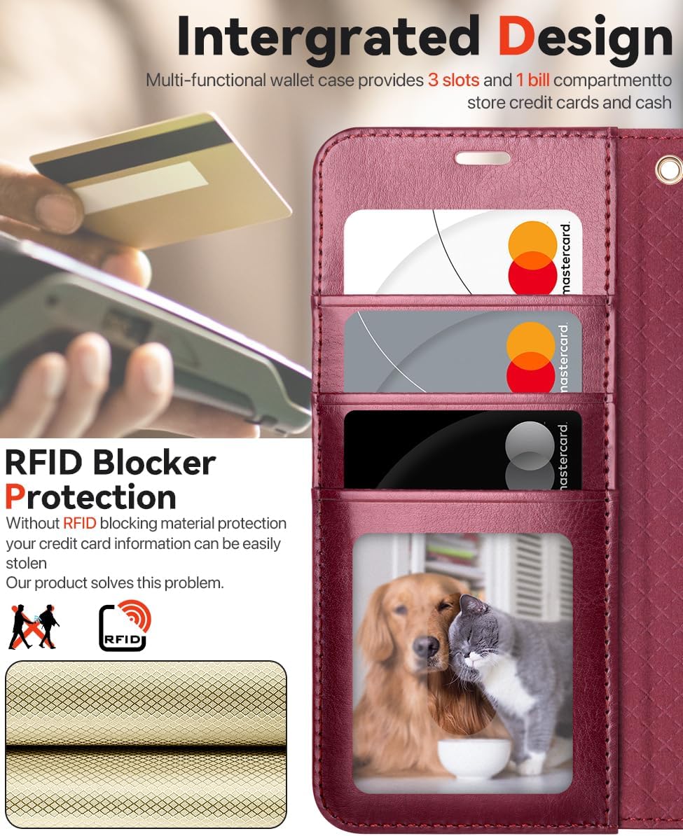 Detalle de OCASE 2in1 Hülle für Samsung Galaxy S25 – abnehmbare magnetische Leder-Flip-Wallet mit RFID-Schutz