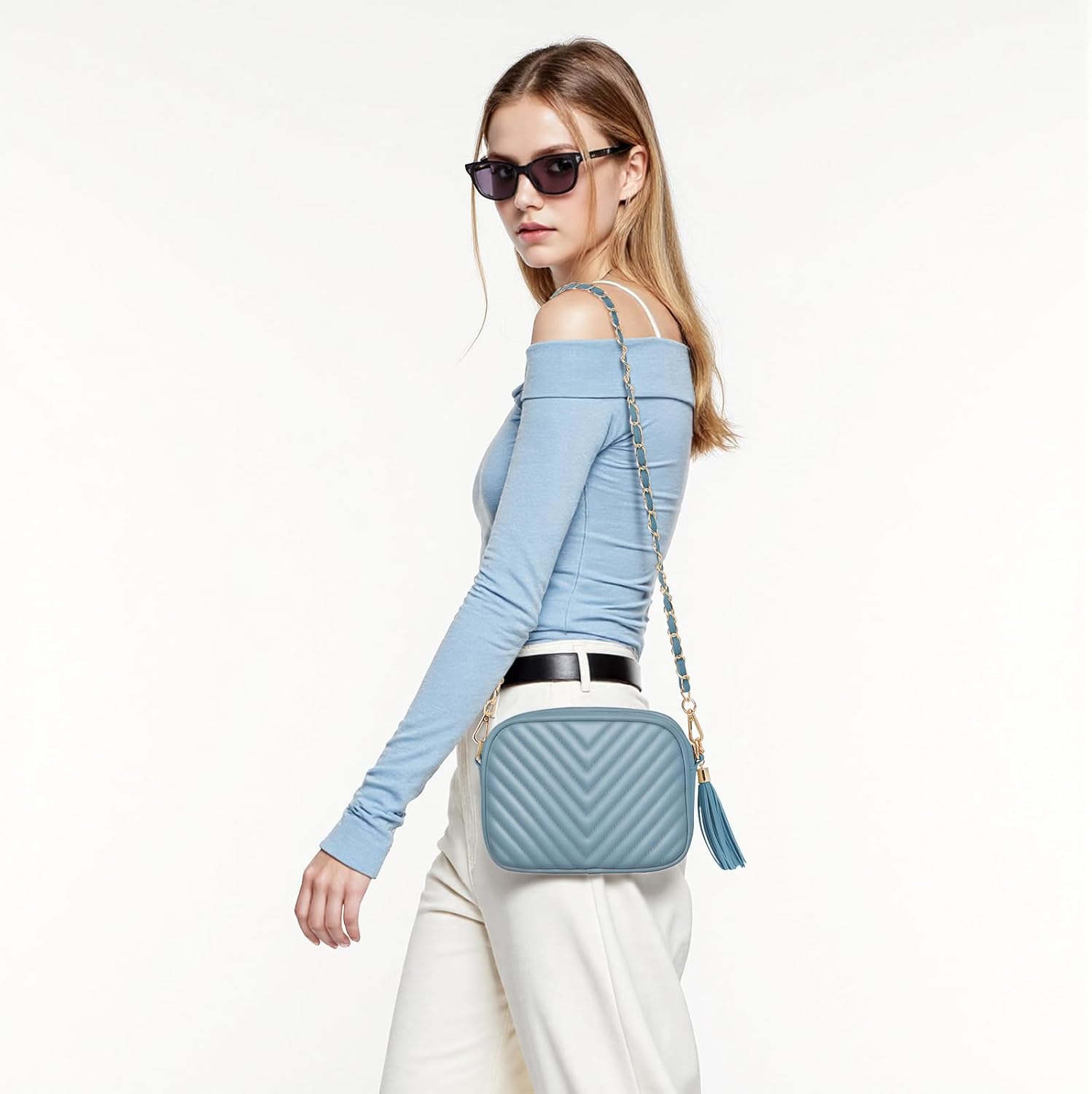 Thumbnail 3 de Lotus Karen Crossbody Bag for Women – Lightweight synthetic leather, multi-pocket design with gold hardware