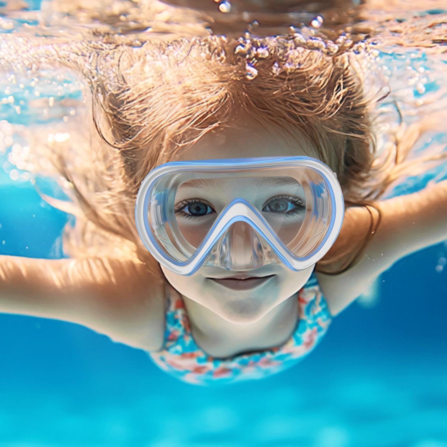 Thumbnail 5 de COOLOO Kinder-Taucherbrille mit Stoffband, Nasenabdeckung und Anti-Beschlag-Glas (180° Panorama) für 4–16 Jahre