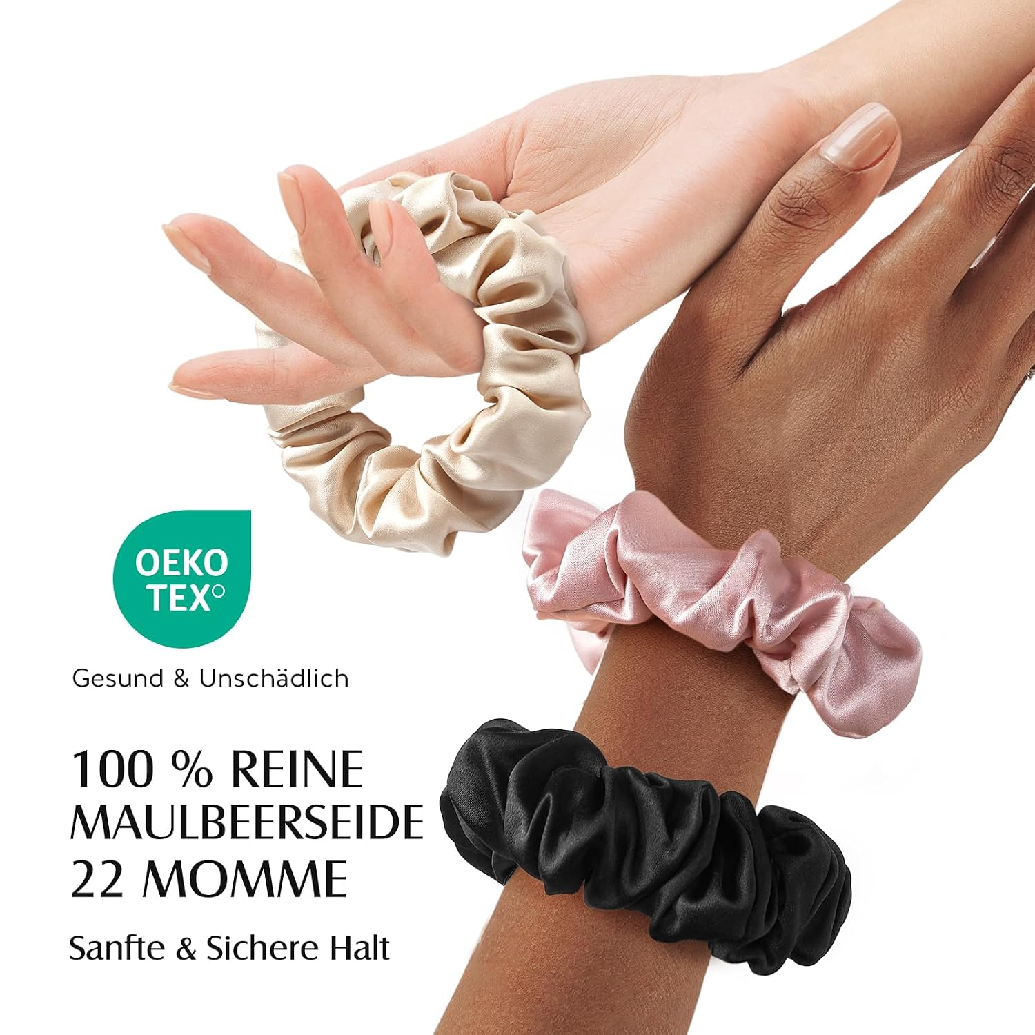 Detalle 2 de Umisleep 3er Set Seiden Scrunchies đ