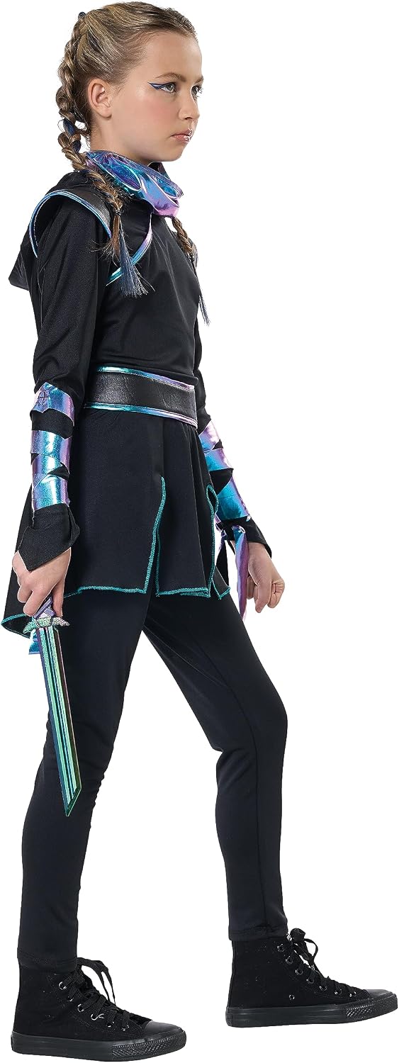 Detalle de California Costumes 3023-085 Girls' Ninja Nightfire Costume with Hood