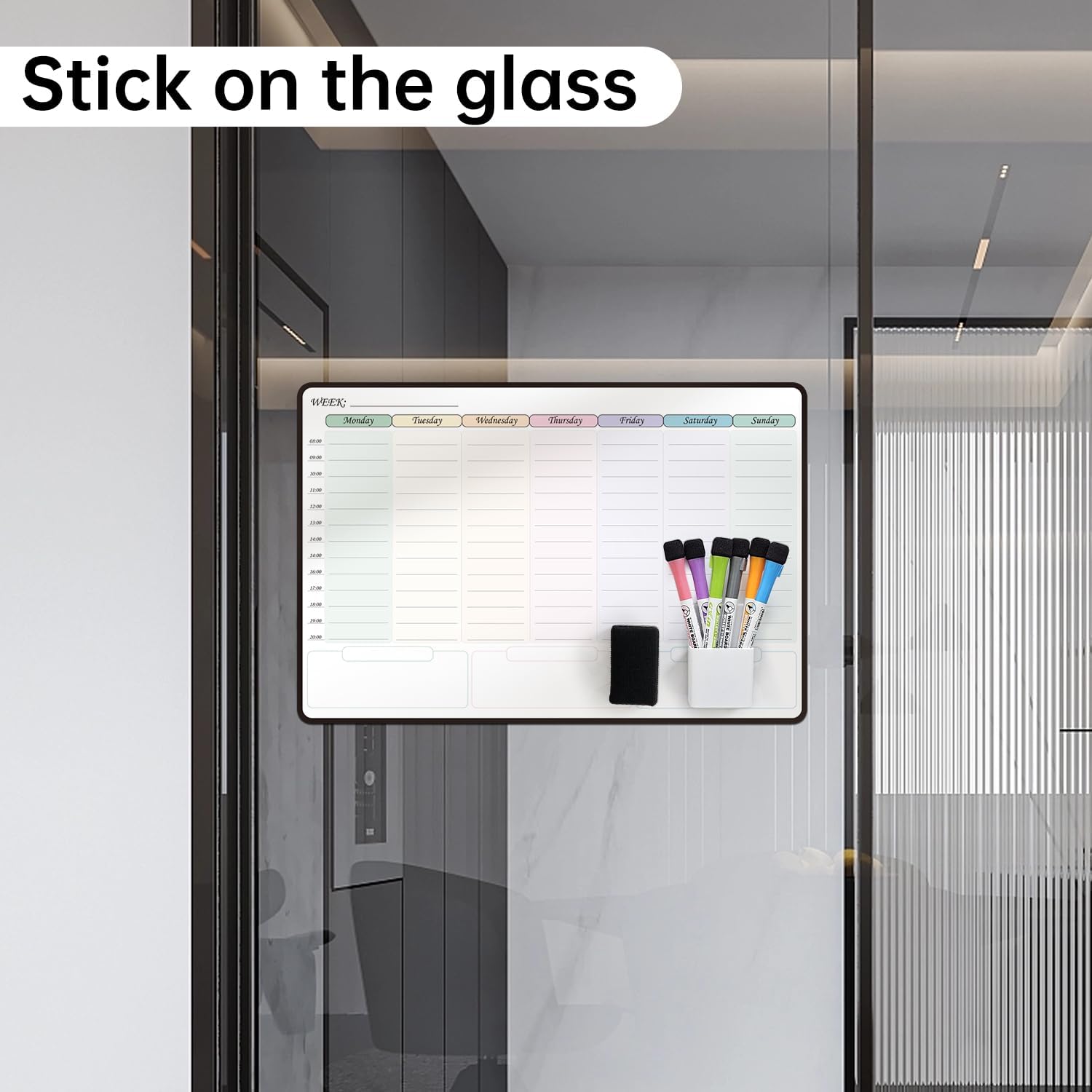 Thumbnail 3 de MCCORL Whiteboard Wall Weekly Planner (Self-Adhesive) Monday to Sunday, 42×28cm