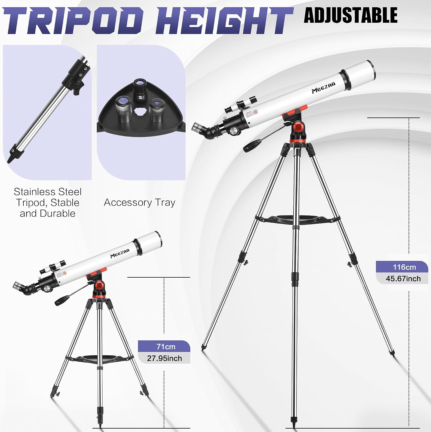Thumbnail 4 de MEEZAA Télescope 70 mm pour débutants