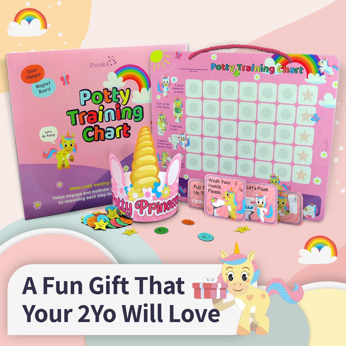 Thumbnail 6 de PUTSKA Potty Training Reward Chart for Girls with 35 Reusable Stickers – Unicorn potty sticker chart for toddlers