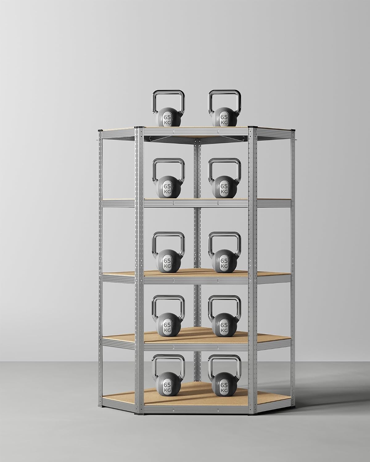 Detalle 2 de SONGMICS GLR080E01 hoekrek met 5 niveaus, staal en 875 kg draagvermogen