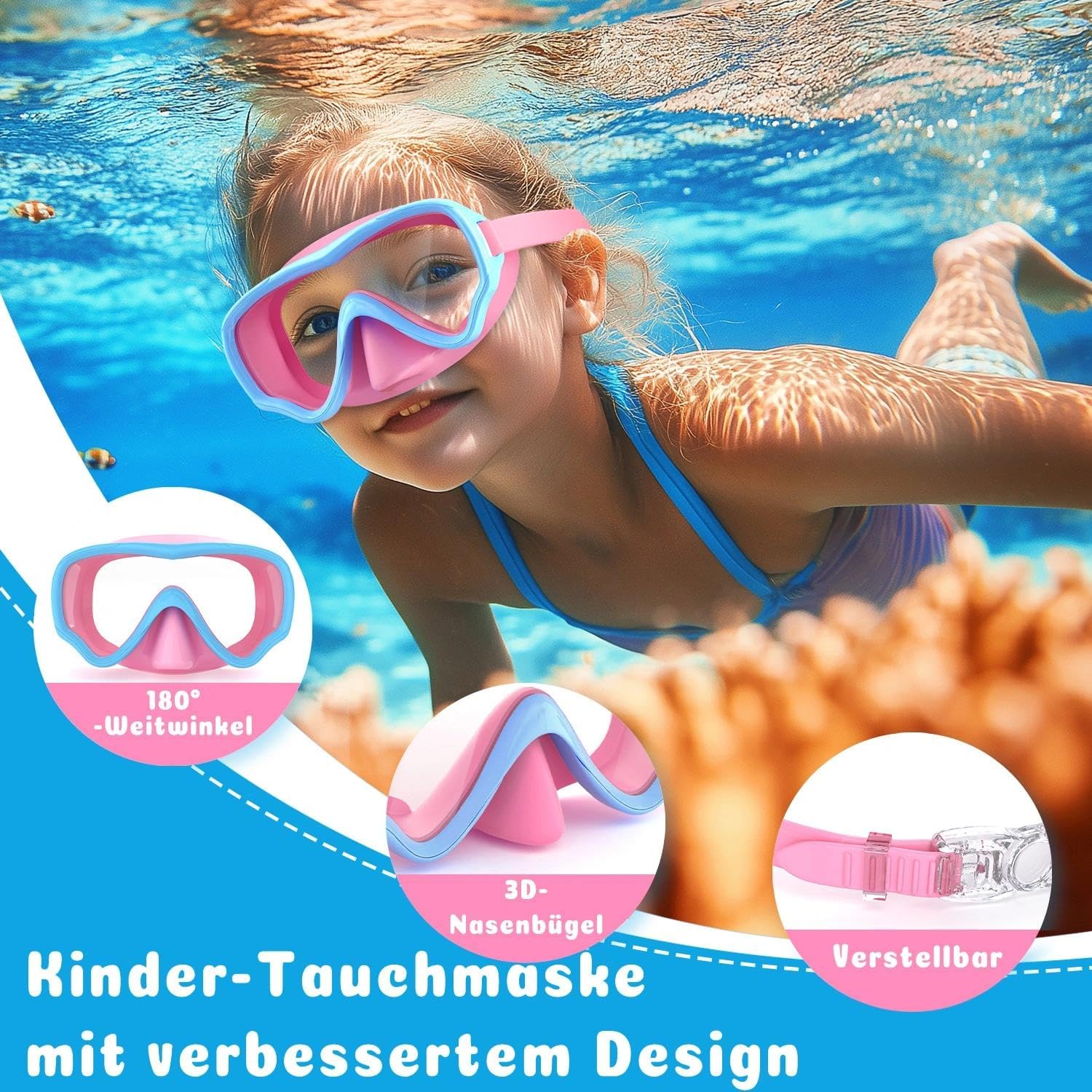 Thumbnail 5 de COOLOO Kinder-Taucherbrille mit 180° Panorama – sicher, komfortabel und einfach zu handhaben