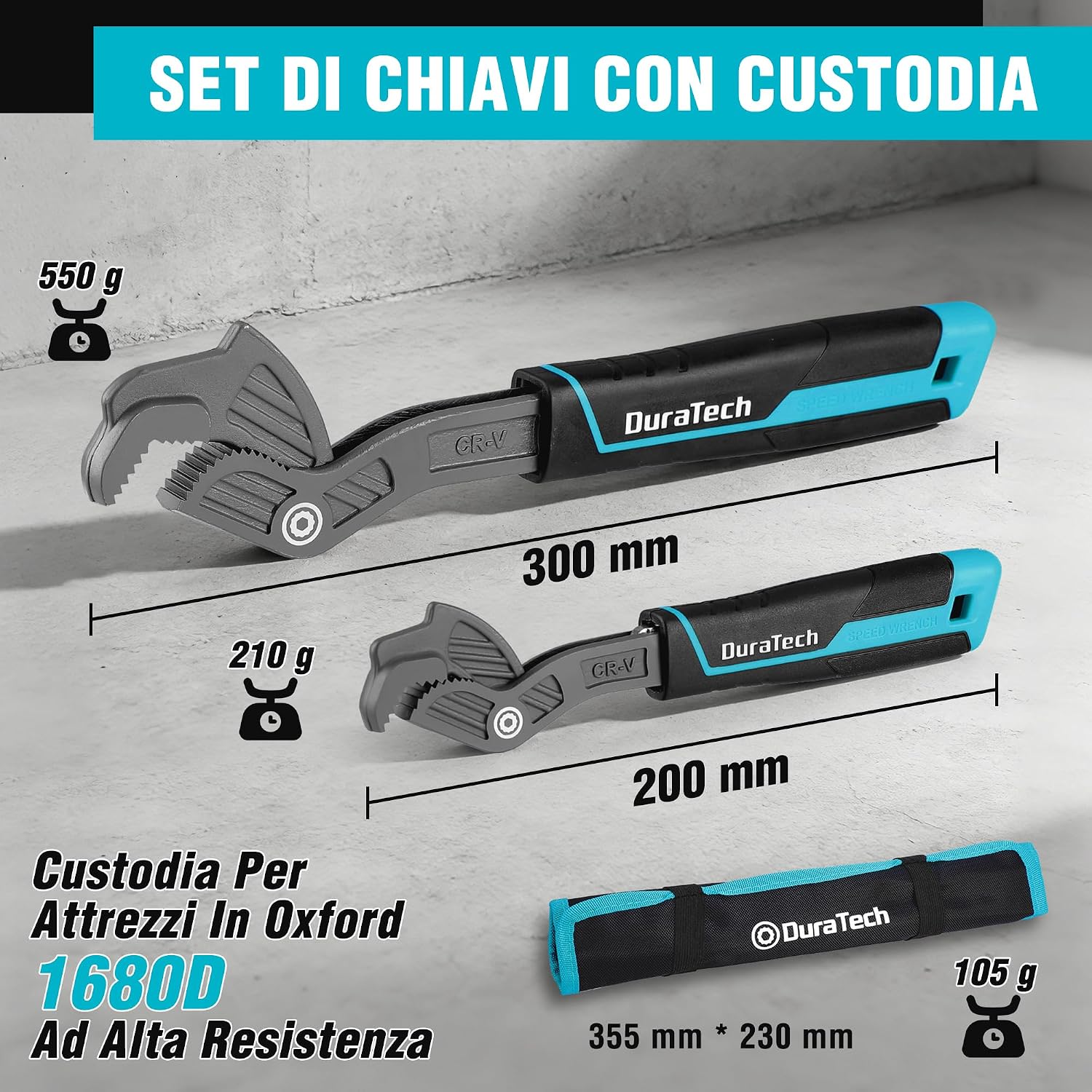 Thumbnail 1 de DURATECH Chiave Multifunzione Regolabile – Set da 2 chiavi auto-regolanti (9-25 mm e 19-41 mm) in acciaio CR-V