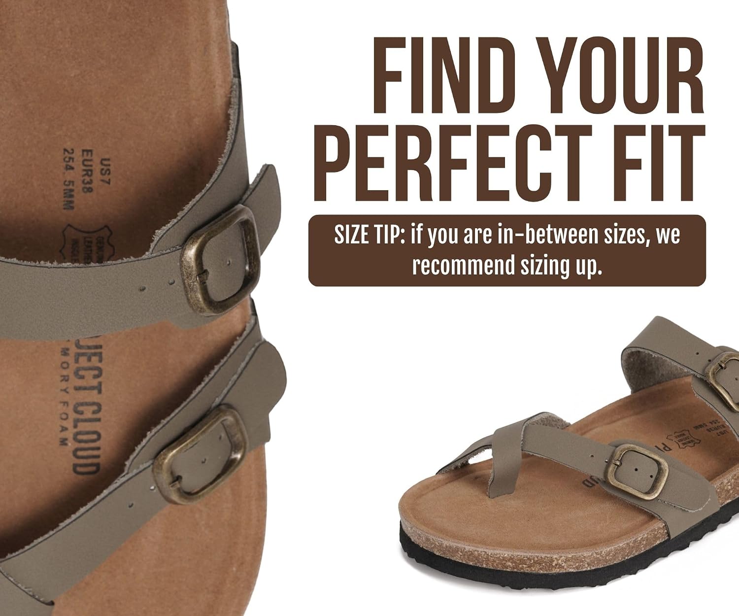 Thumbnail 4 de Project Cloud 100% Genuine Leather Women’s Sandals with Memory Foam Insole