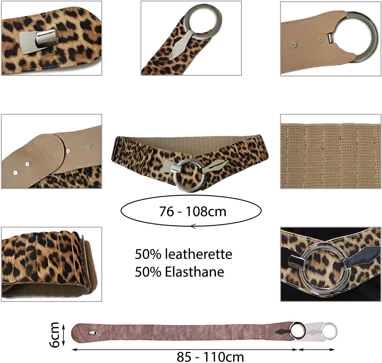 Thumbnail 5 de Glamexx24 Cintura elastica da donna lunga: cintura larga per vestiti, cappotti e outfit chic