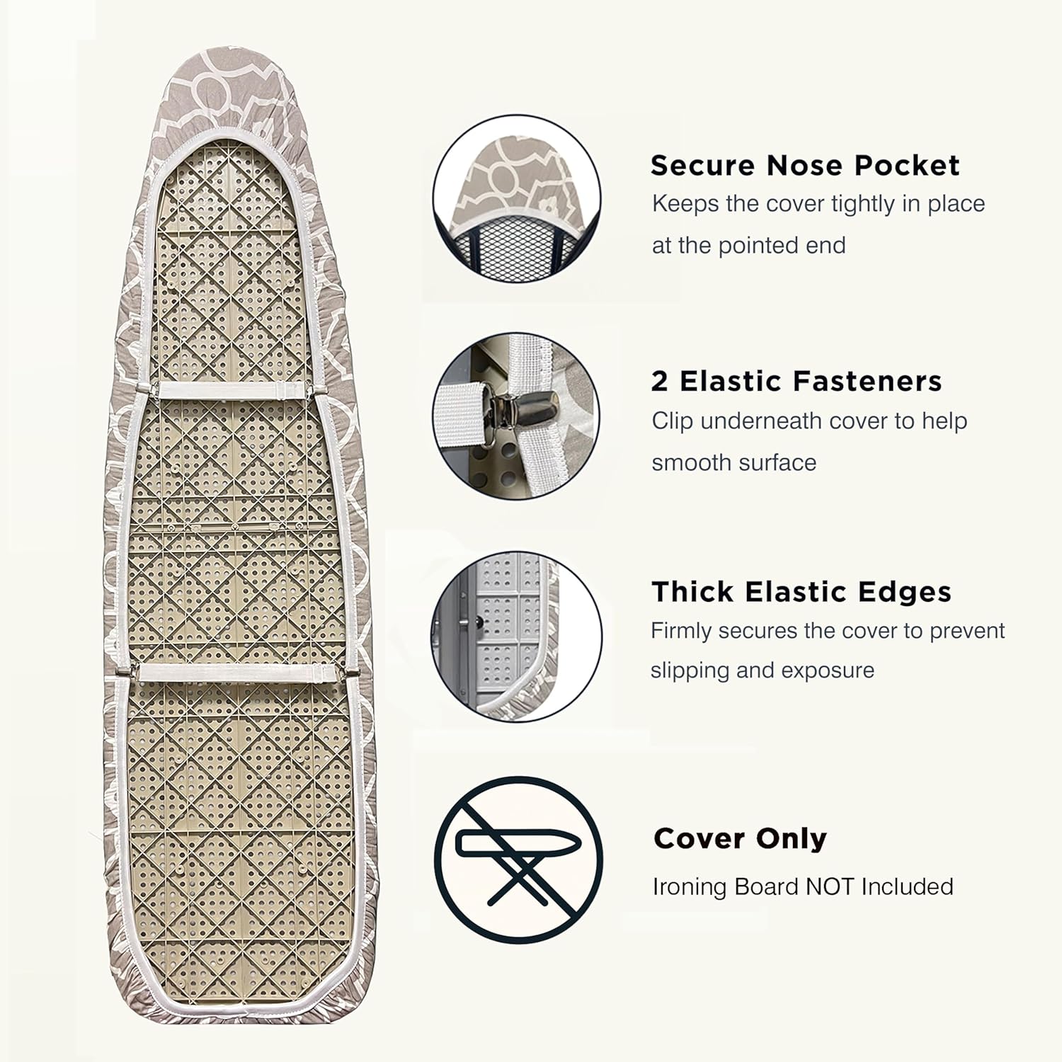 Thumbnail 3 de UniSimp Ironing Board Cover and Pad 15"x54" – Extra Thick Natural Cotton, Non-Slip, Heat-Resistant