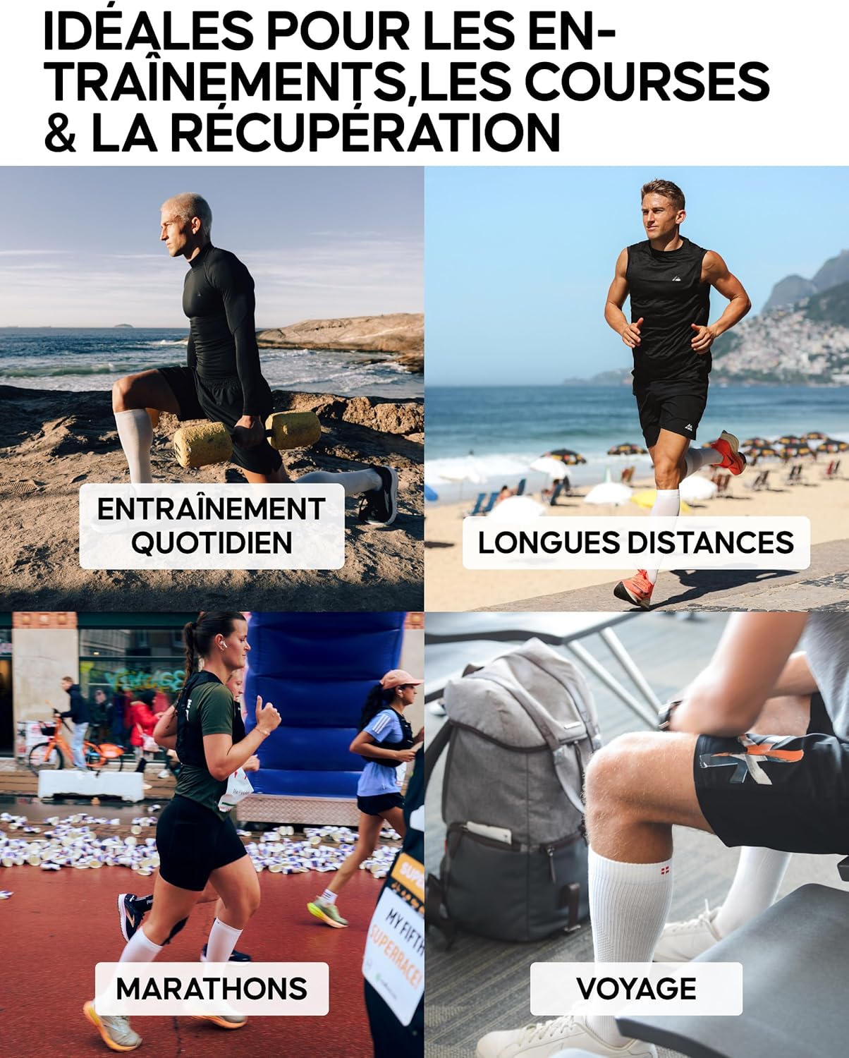 Thumbnail 3 de DANISH ENDURANCE Chaussettes de compression 21-26 mmHg unisex pour la récupération (lot 1 ou 2)