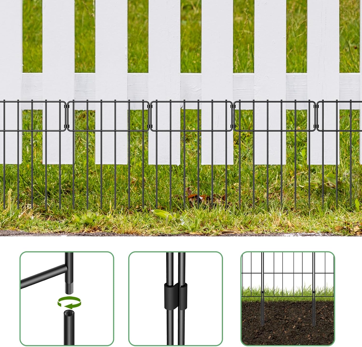 Thumbnail 2 de LIANTRAL Garden Fence 25 Pack: Rustproof, No-Dig Animal Barrier Panels (43 cm x 8.25 m) for Yard, Patio and Border