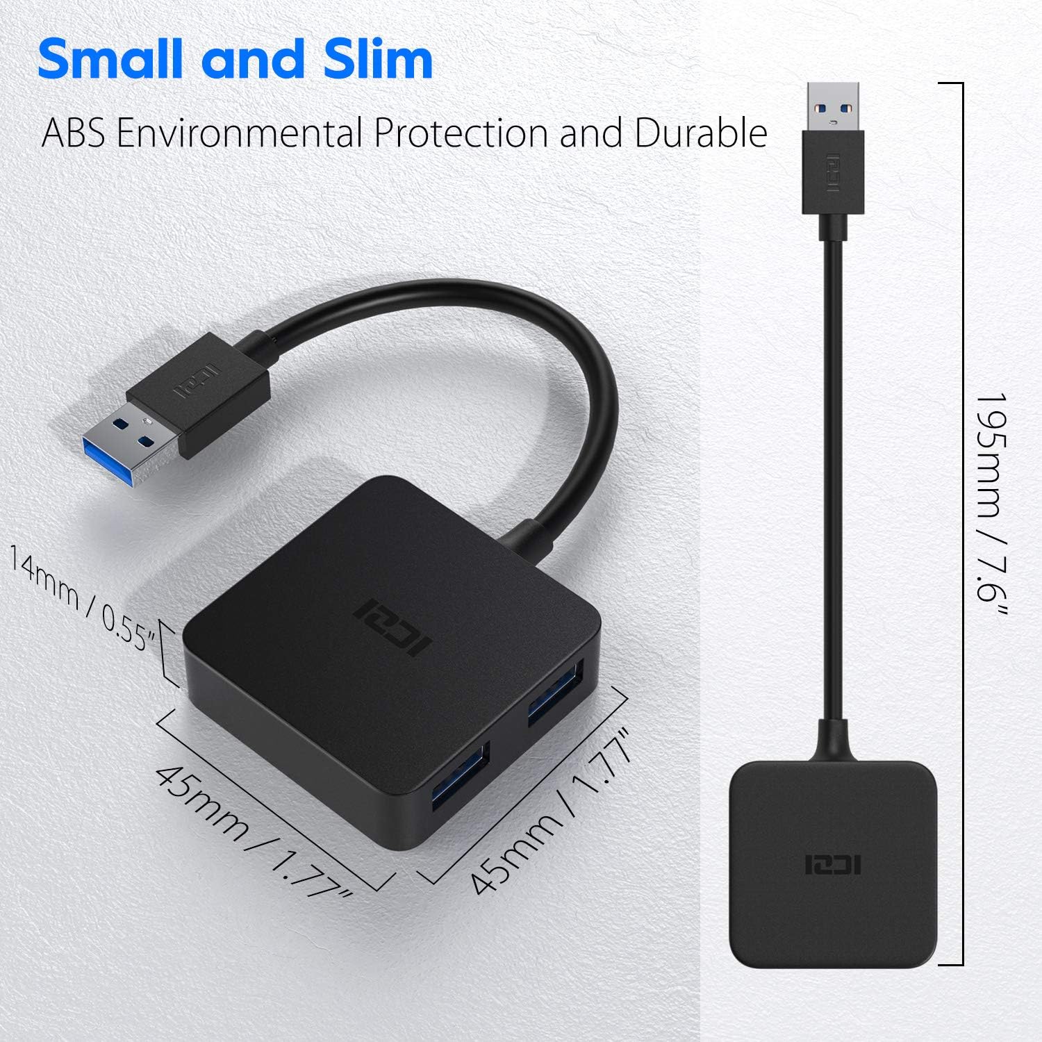 Thumbnail 6 de ICZI USB Hub 3.0 Verteiler: 4-Port Multiport Docking-Adapter für Laptop, Mac und mehr