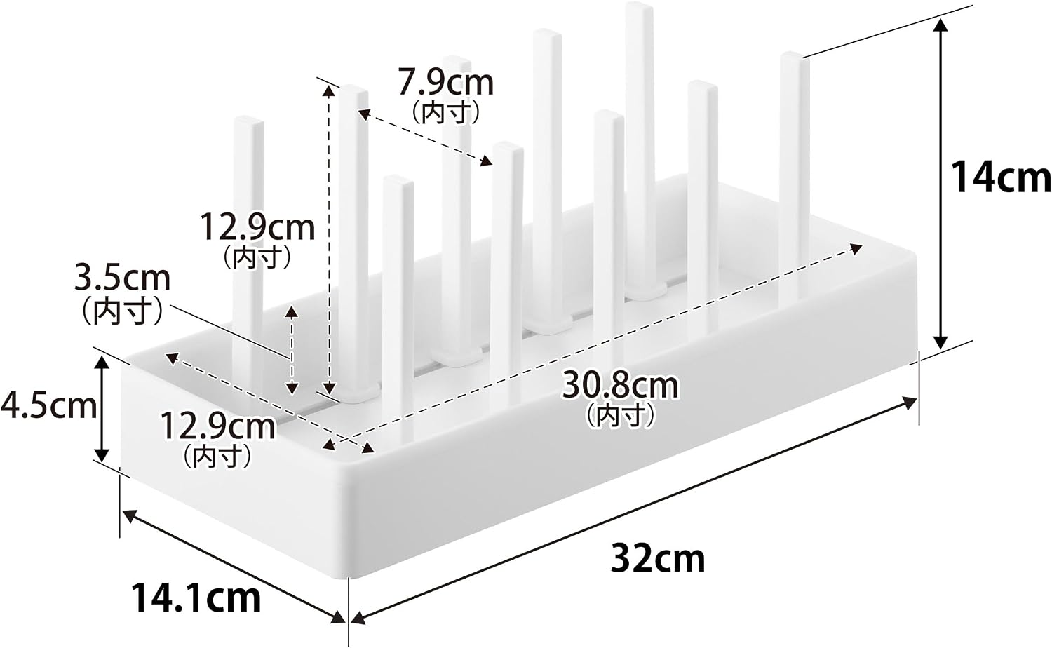 Thumbnail 6 de 山崎実業 tower 1359 シンク下収納スタンド W32 ホワイト、幅調節できる仕切りバー付き