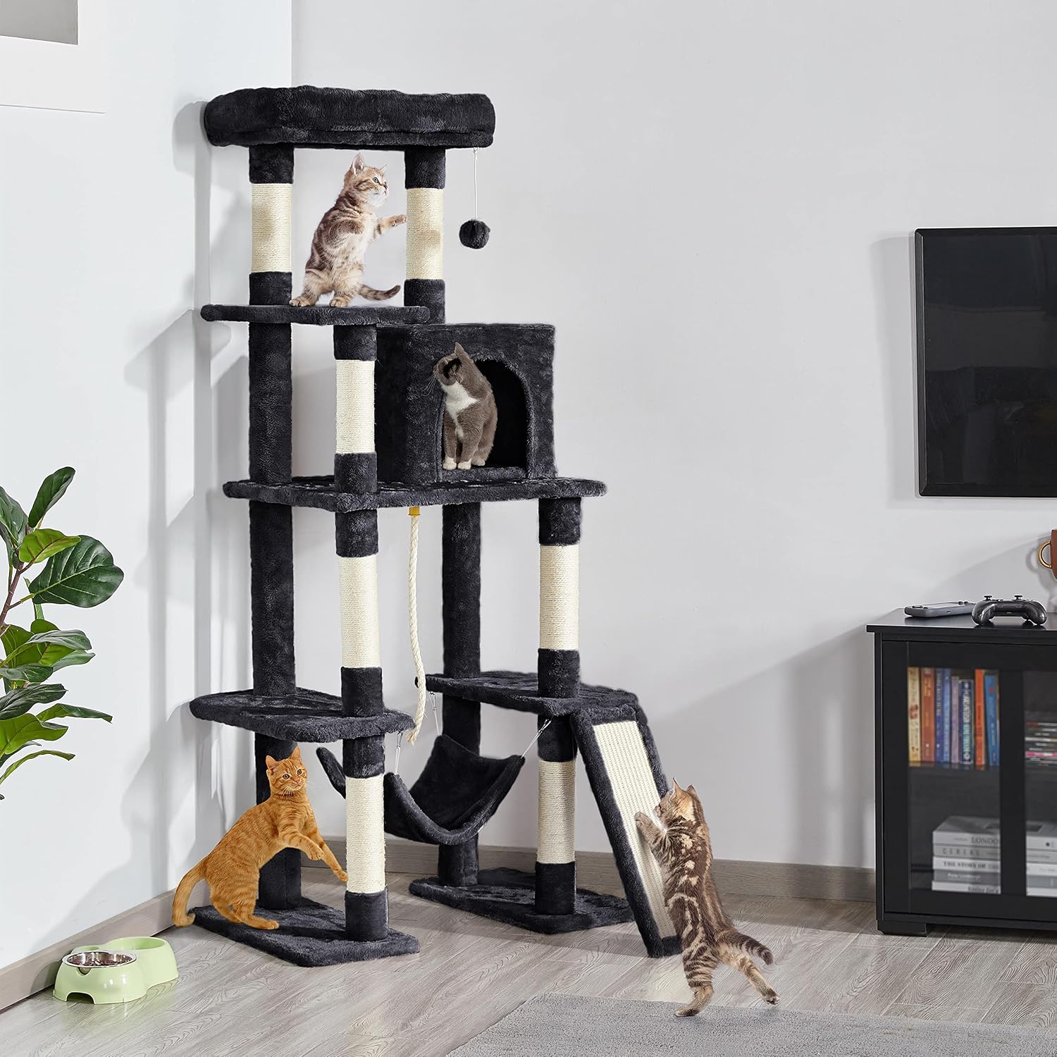 Detalle 2 de Yaheetech 159cm Cat Tree with Hammock