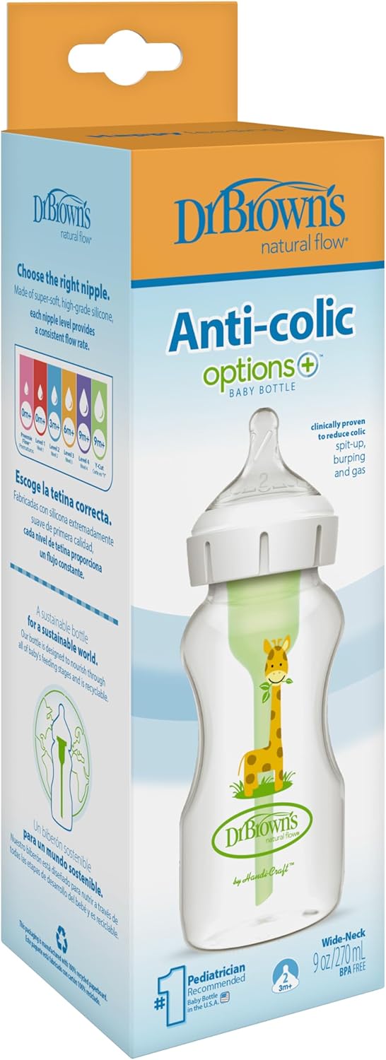 Thumbnail 2 de Dr. Brown's Biberon bocca lunga 270 ml Options + tettarella N2 – anticolici e versatilità