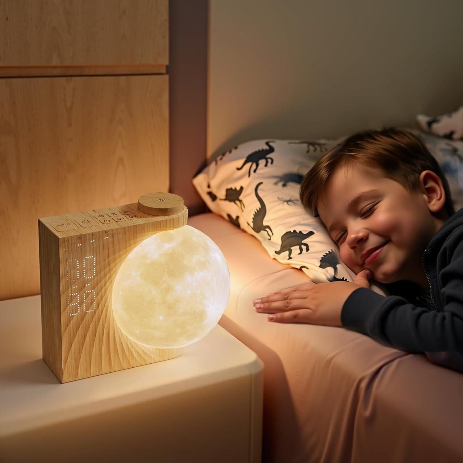 Thumbnail 4 de RETEYUNG 3D Mondlicht Lichtwecker mit 10 Klängen
