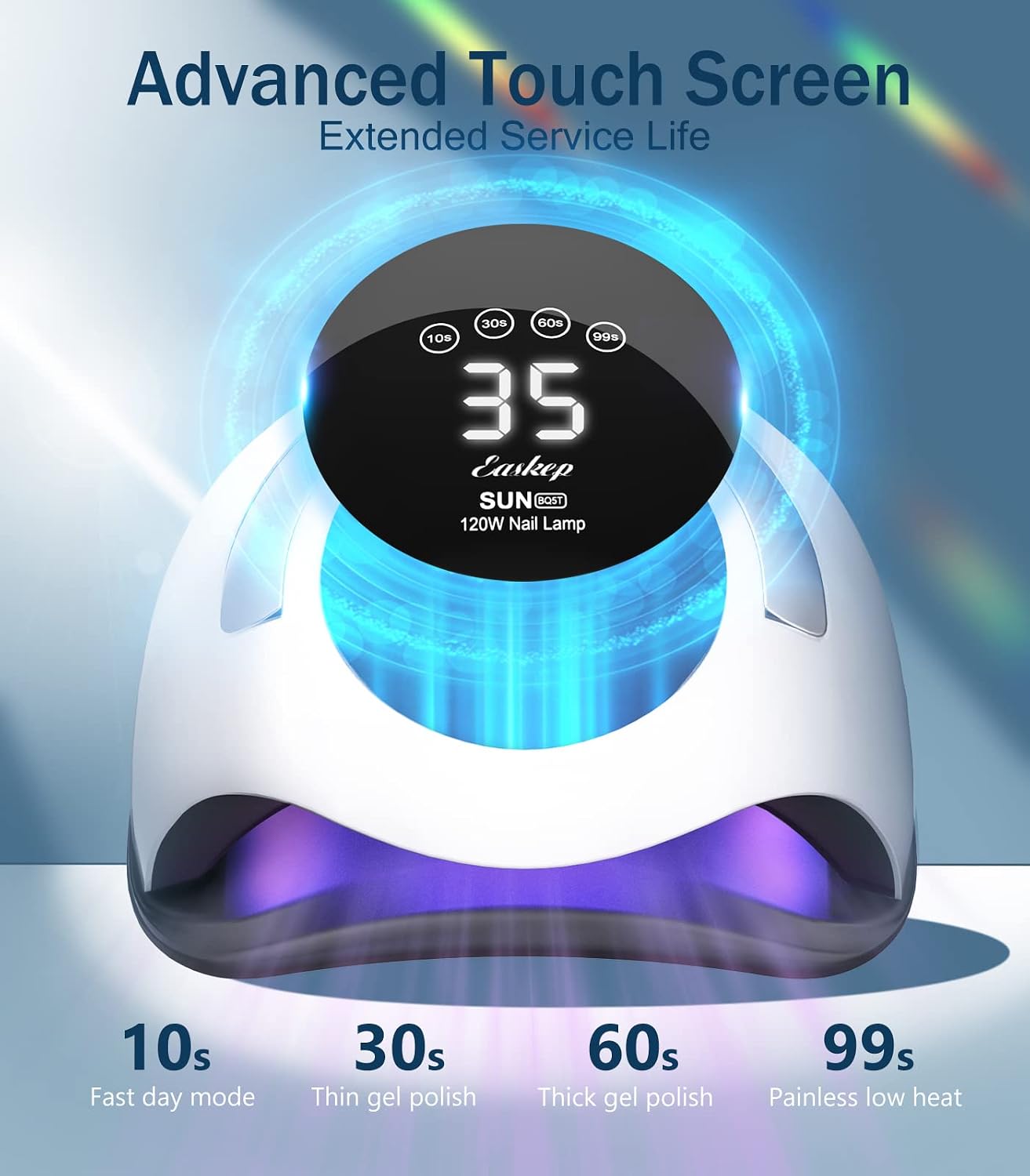 Detalle de Easkep 120W UV LED Nail Lamp with 36 LEDs, Touch LCD and 4 Timers