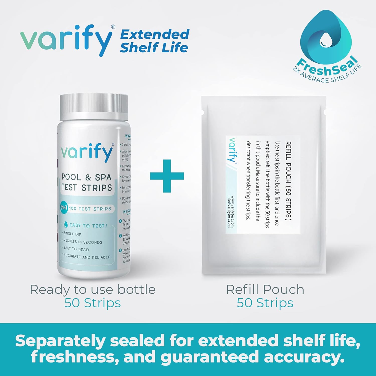 Thumbnail 4 de VARIFY 7 in 1 Pool and Spa Test Strips (100 strips) for chlorine, bromine, pH and more