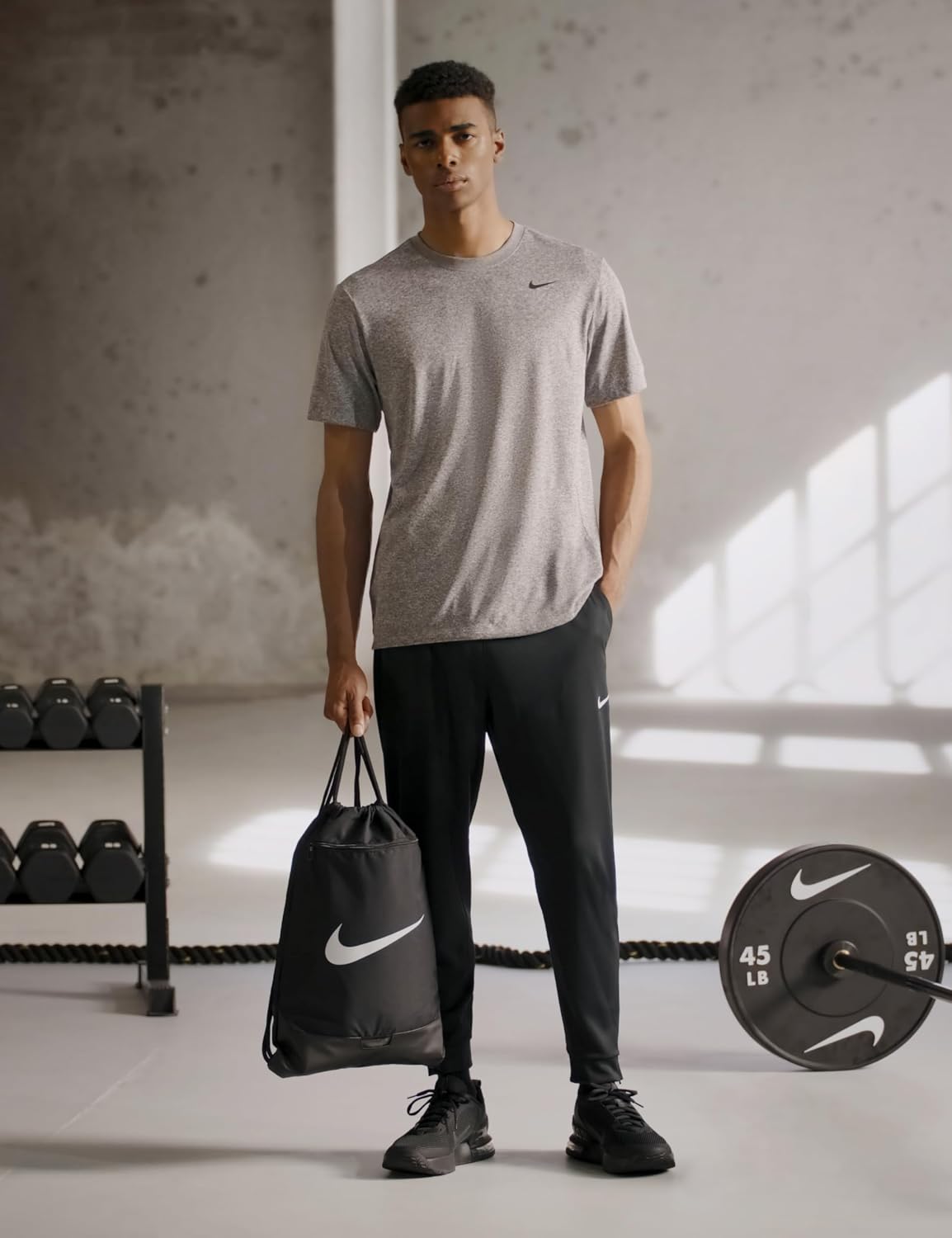 Thumbnail 3 de Nike DM3978-010 NK BRSLA Drawstring Backpack (18L) – Black/White, Unisex