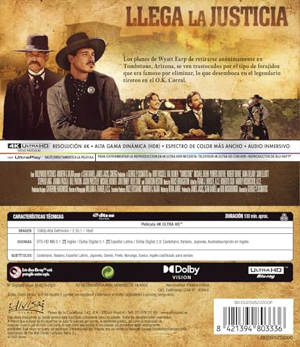 Detalle 2 de Tombstone (1993) 4K UHD Blu-ray – Divisa Films, edición 1 disco