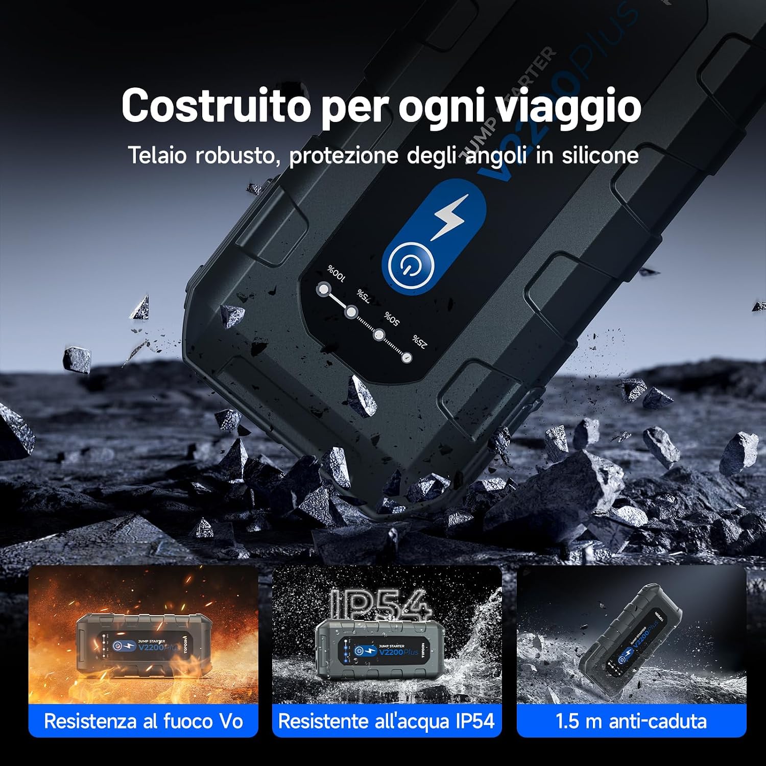 Thumbnail 4 de TOPDON V2200Plus 2-in-1 Booster Avviamento Auto & Tester: Avviatore 2200A, Power Bank 16000 mAh e Torcia LED