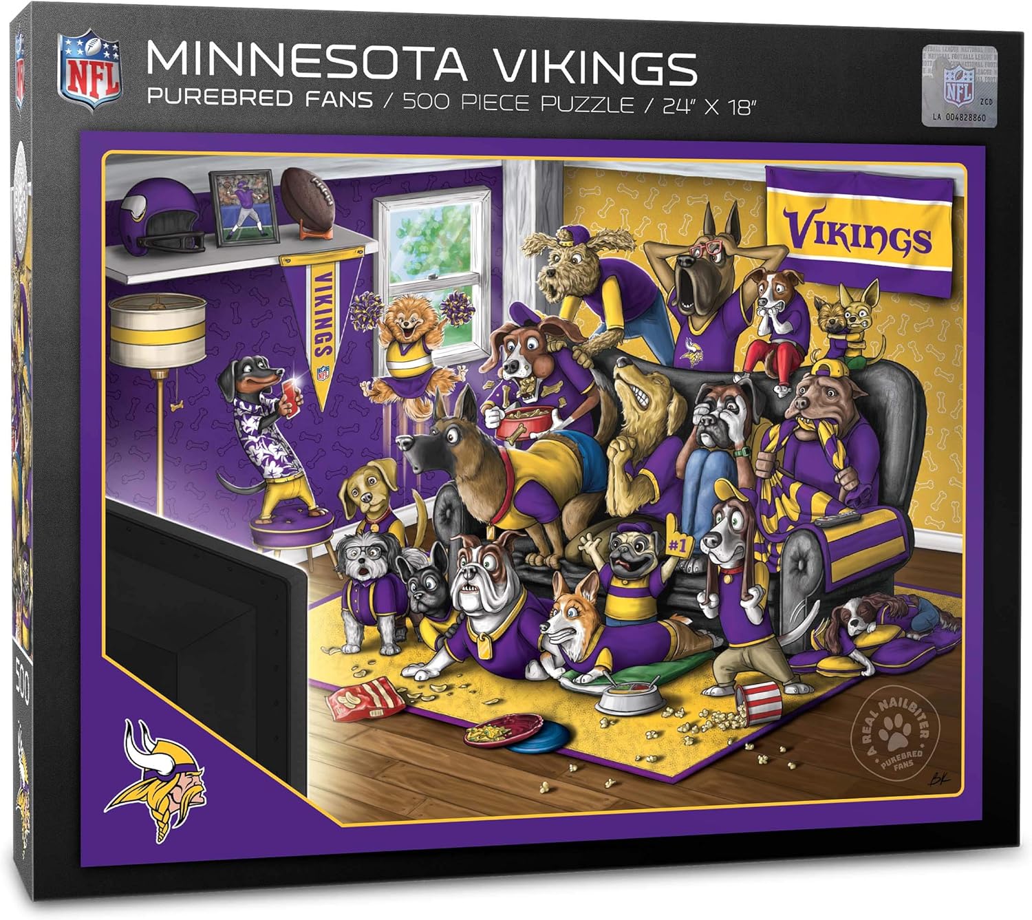 Detalle de YouTheFan NFL Purebred Fans 500-Piece Puzzle (A Real Nailbiter)